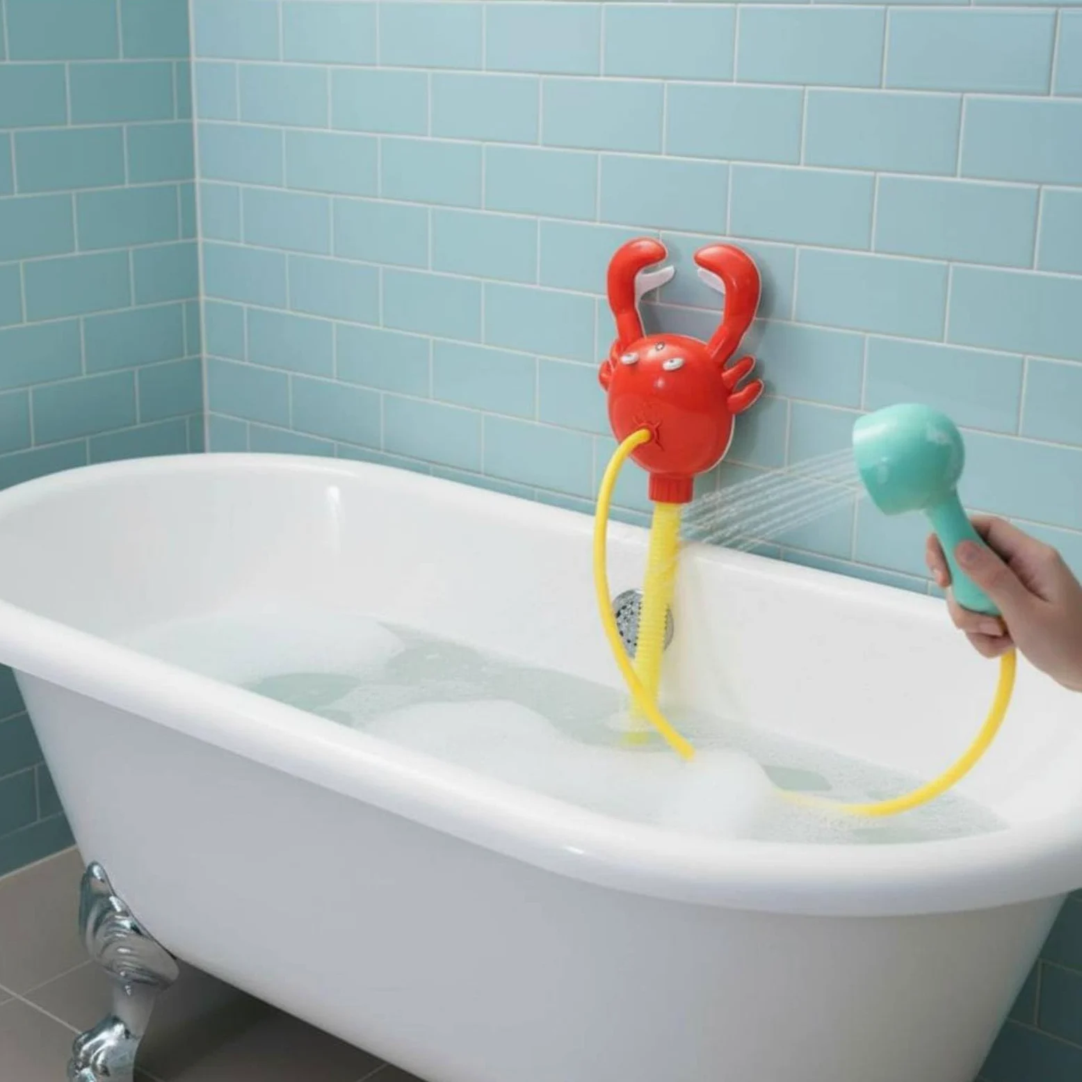 Gralara Doccetta Giocattolo a Forma di Granchio Gioco Interattivo Giocattolo a Spruzzo D'acqua Elettrico per Bambini, Neonati, Bagnetto, Piscina
