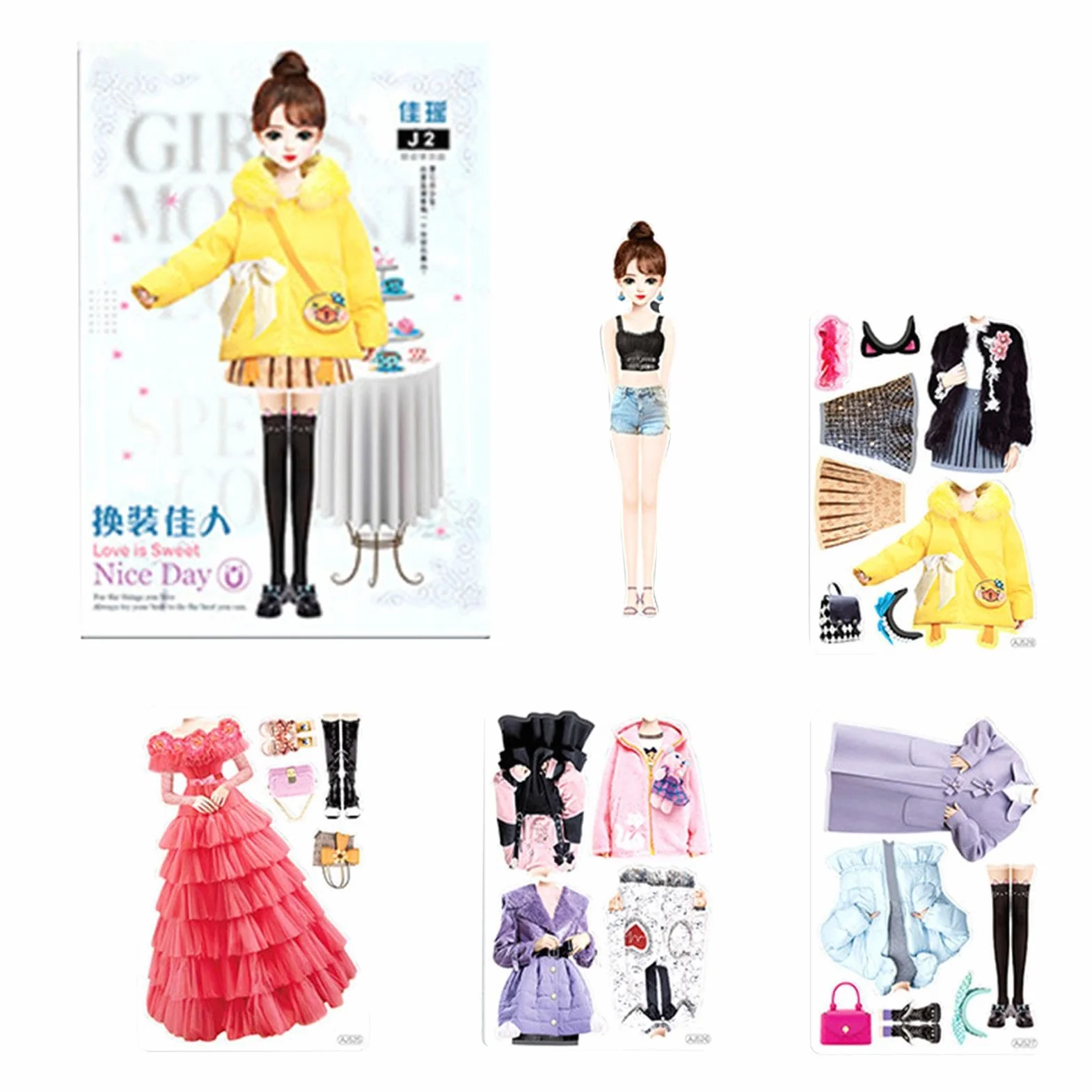 Libro Di Adesivi Per Vestire La Principessa | Bambola Magnetica Per Vestire La Principessa | Libro Per Bambole Di Carta Per Bambini | Figura Di Bambola Principessa Magnetica | Figura Di Bambola Magnet