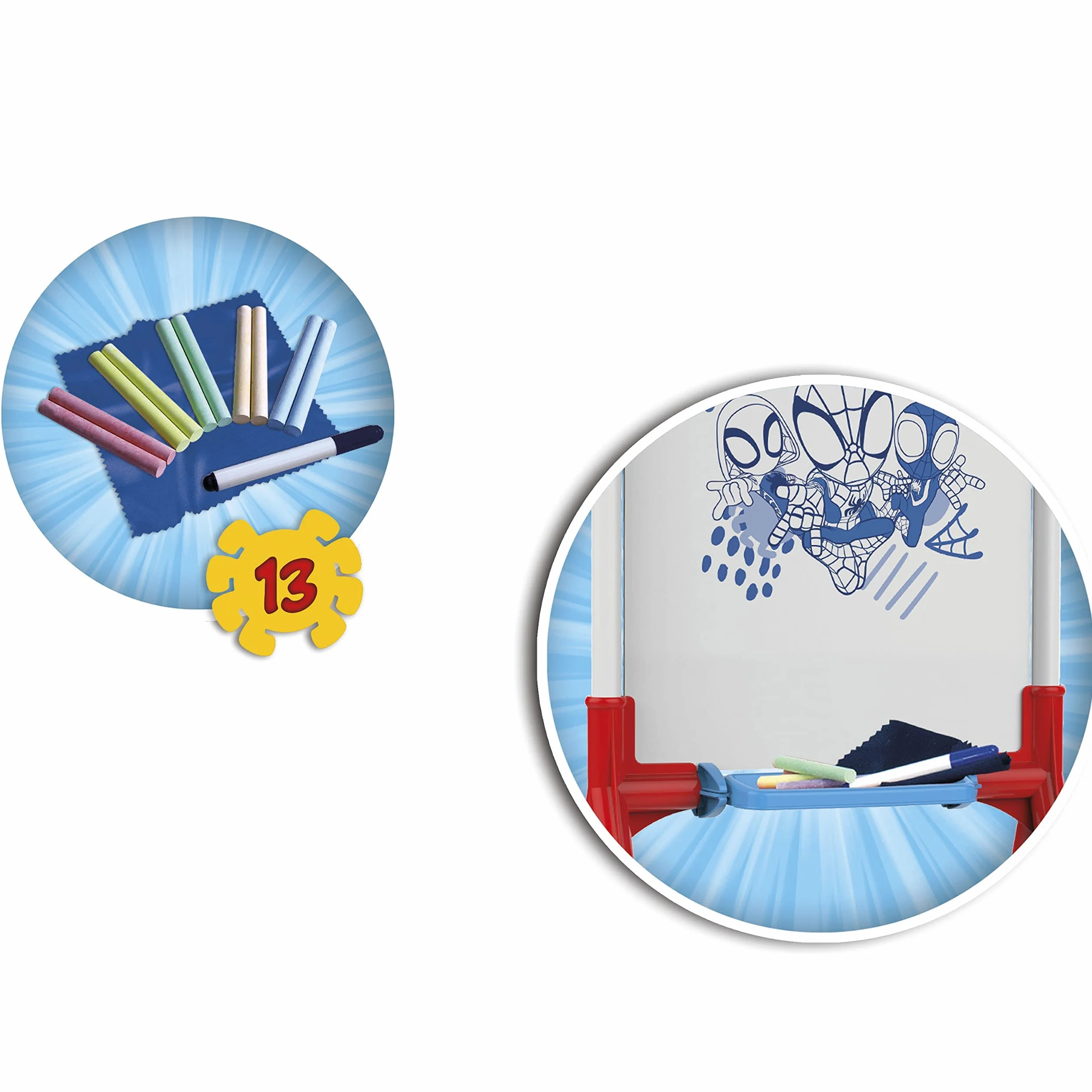 Lavagna per Bambini Spidey 2 in 1 Reversibile con Cavalletto Giochi Educativi Creativi 3 Anni