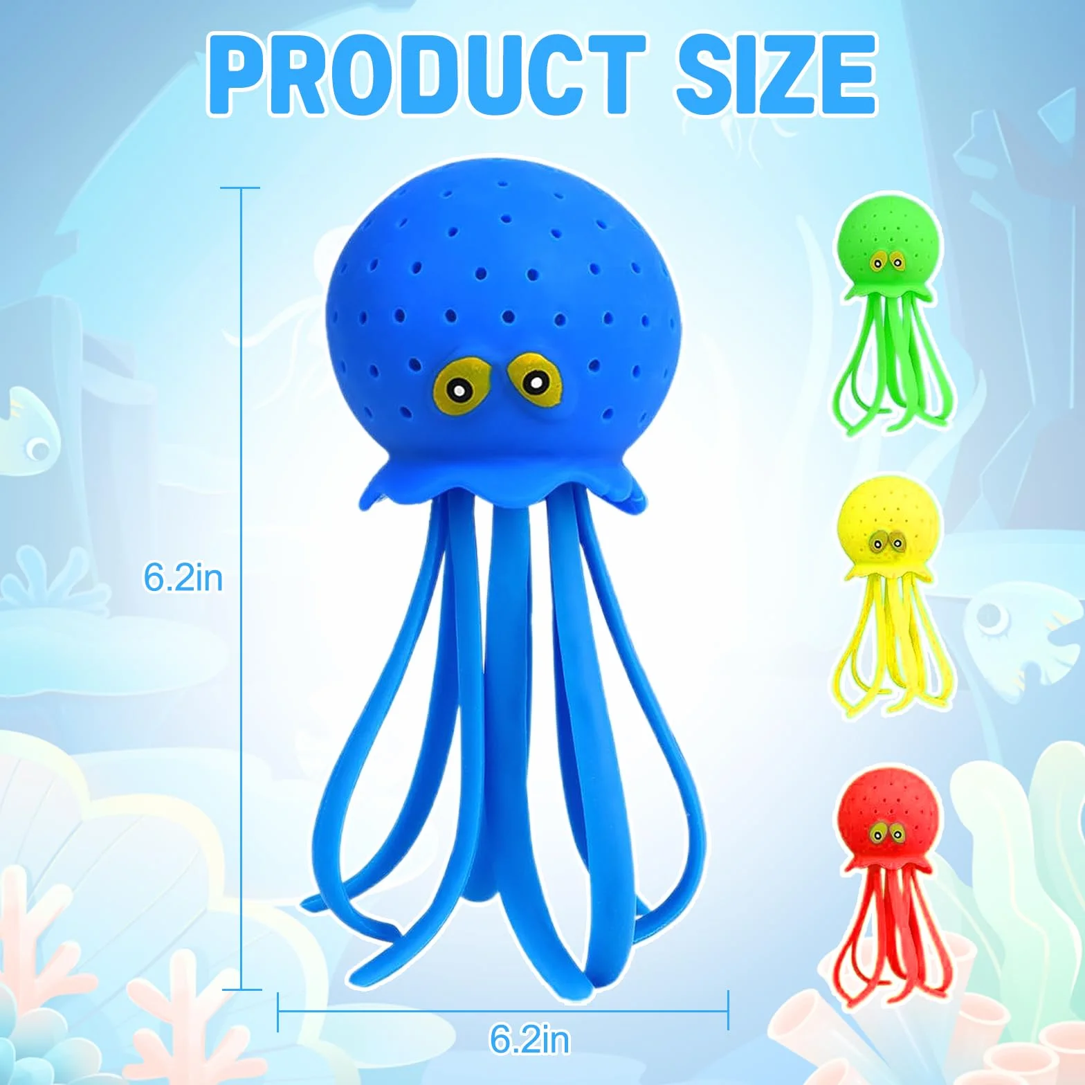 4 Pezzi Giocattolo Medusa ad Acqua, Giocattolo Fidget Morbido Galleggiante per Bagnetto, Giocattolos Divertente per Piscina, Regalo di Vacanze Estive per Bambini