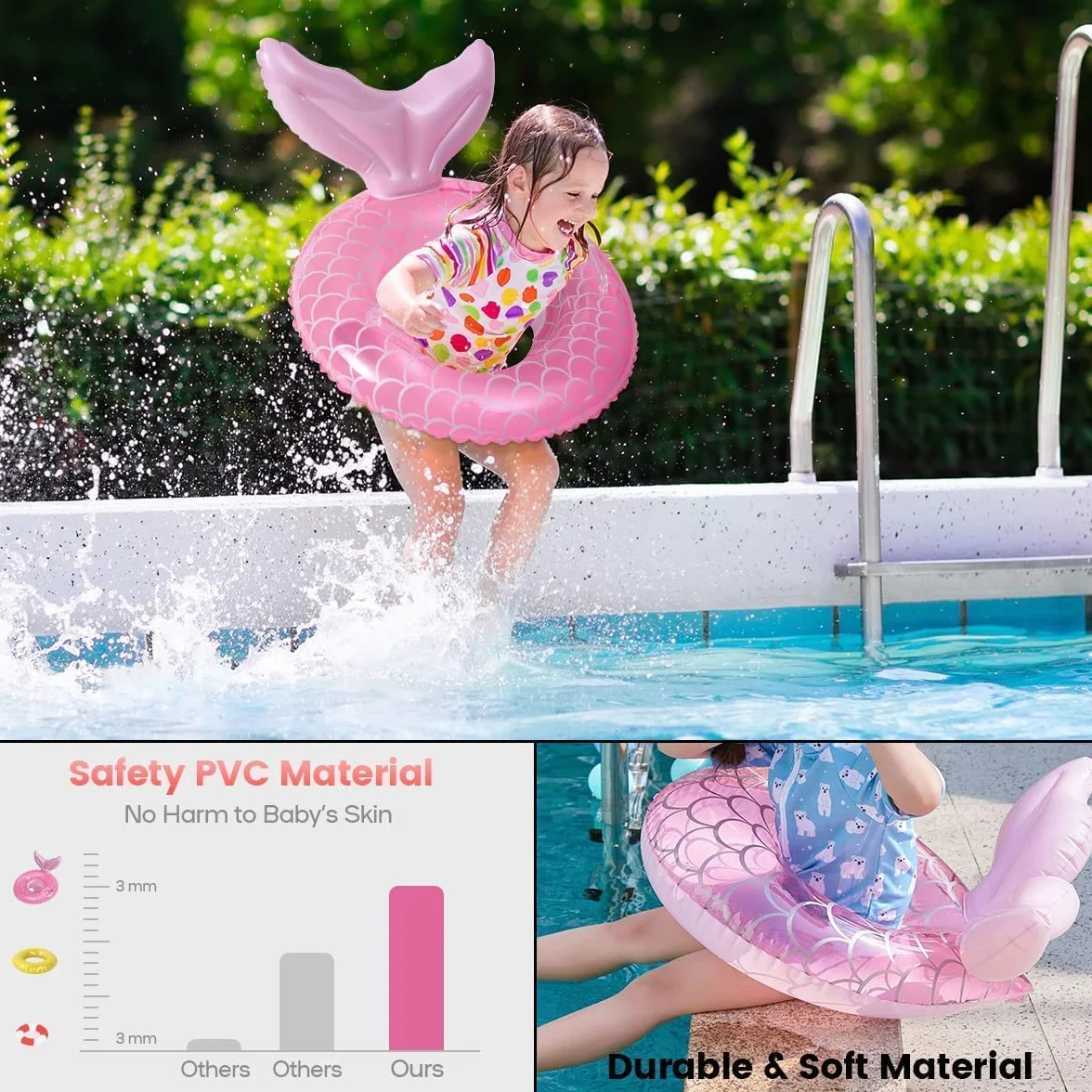 Pipihome Baby Anello di Nuoto per 6-36 mesi, Salvagente Neonato Gonfiabile per Bambini con Sedile, Ciambella Gonfiabile Accessori per il Della Piscina per Neonati e Bambini Piccoli