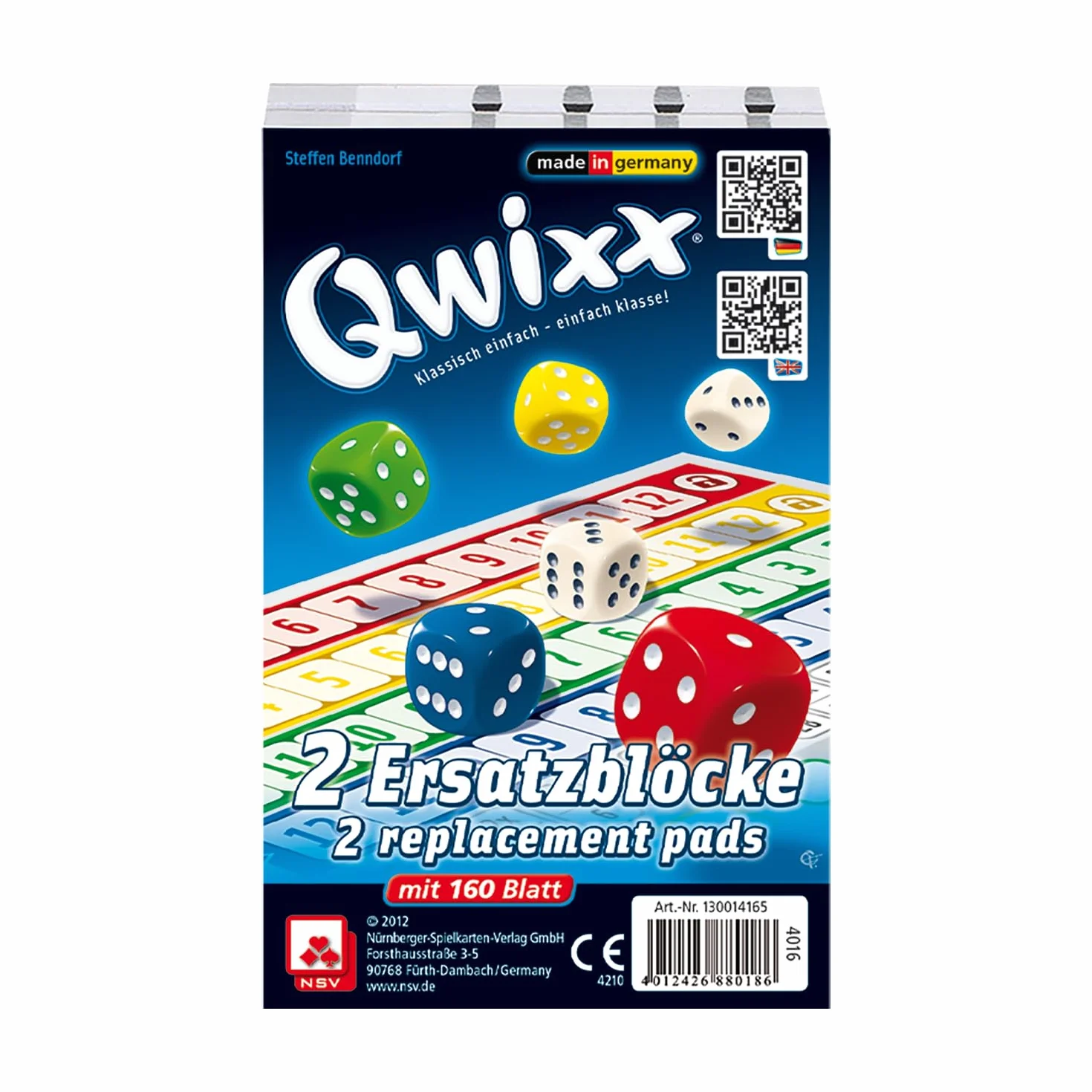 NSV - 4016 - QWIXX - Blocchi sostitutivi - Gioco dei Dadi