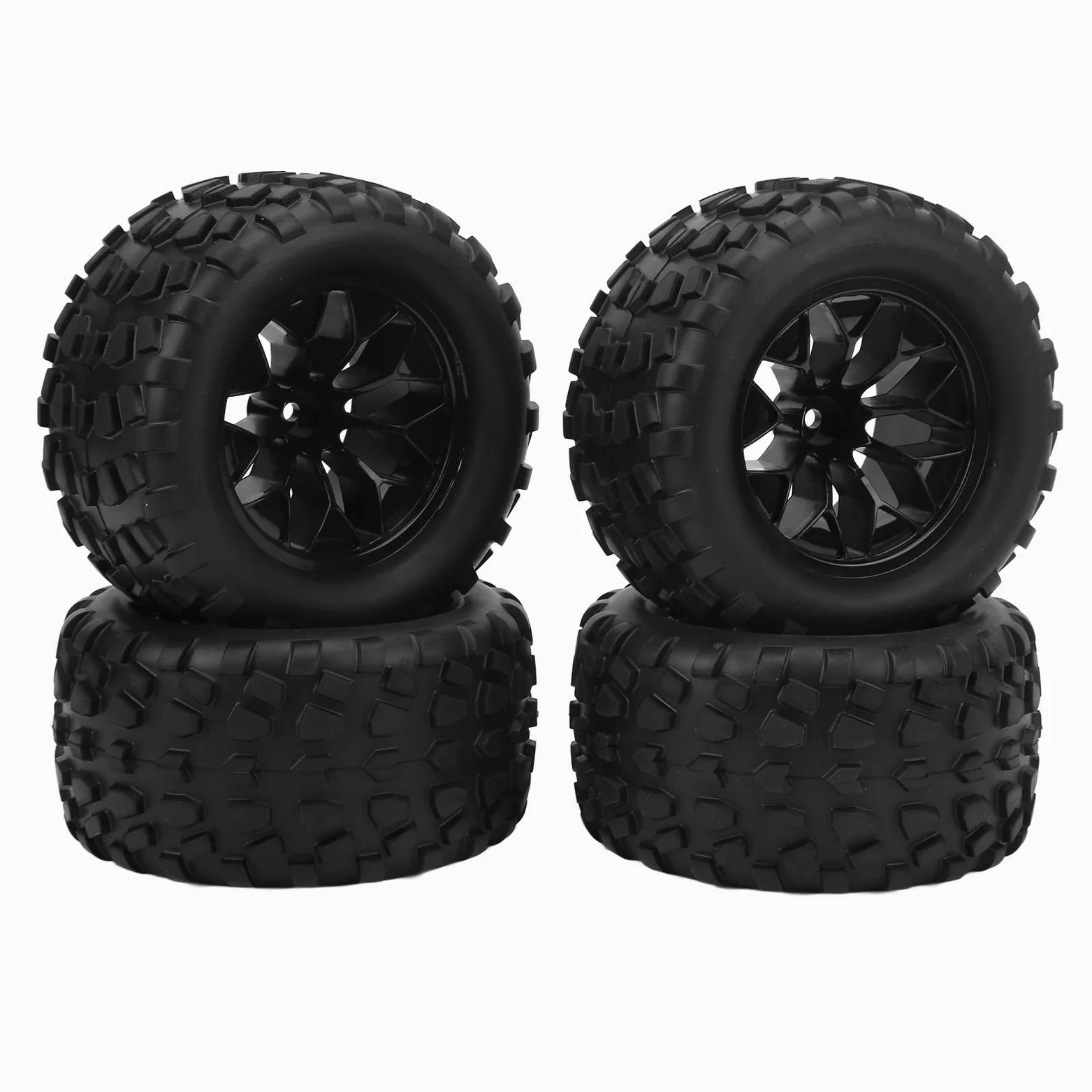 Pneumatici Per Camion RC, Ruote E Pneumatici RC, Ruote Per Auto Per Camion, 4 Pezzi Pneumatici E Ruote RC Pneumatici Per Auto RC Pneumatici in Gomma di Ricambio Preincollati Per Camion RC 1/10