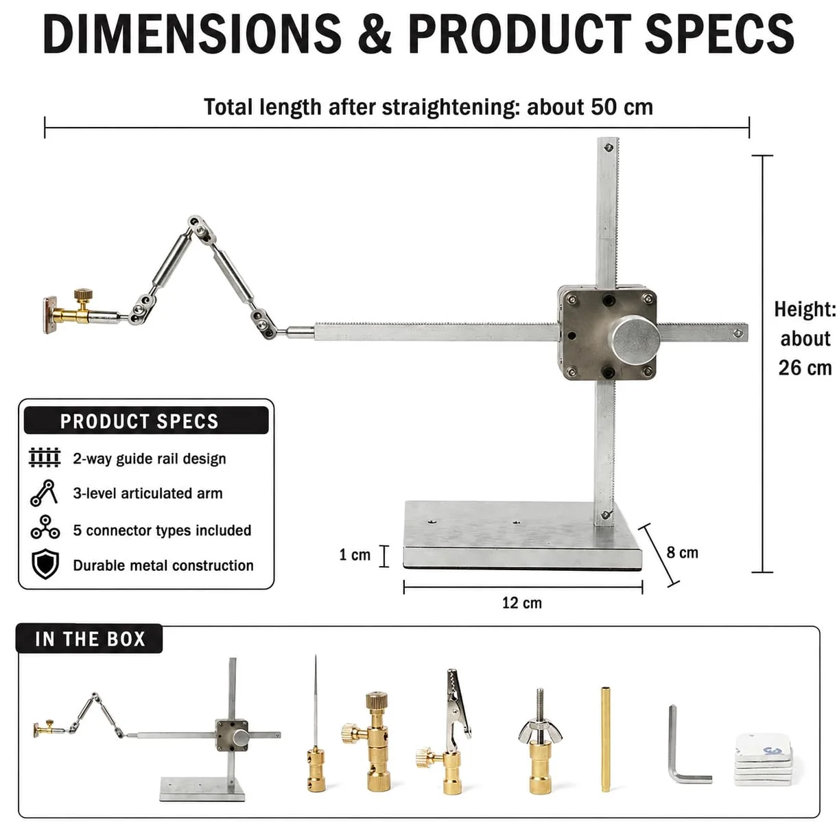 TsoLay Kit di Armature per Stop Motion con 5 Connettori per Animatori, Rigging E Avvolgitore per Animazione Stop Motion, Time-Lapse, Fotografia di Prodotti E Progetti Creativi. 26CM