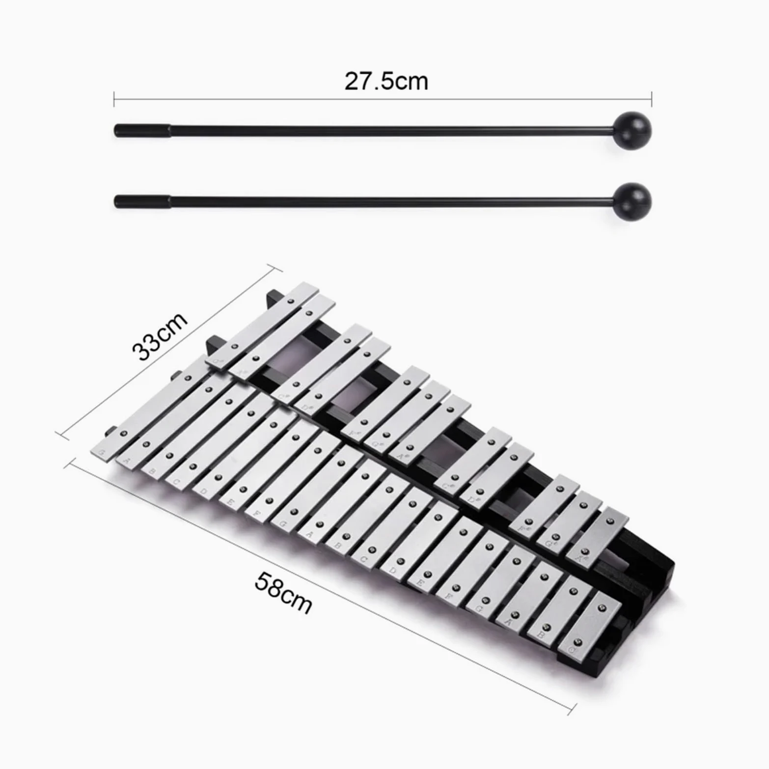 Foldable 30 Note Glockenspiel Xylophone Wooden