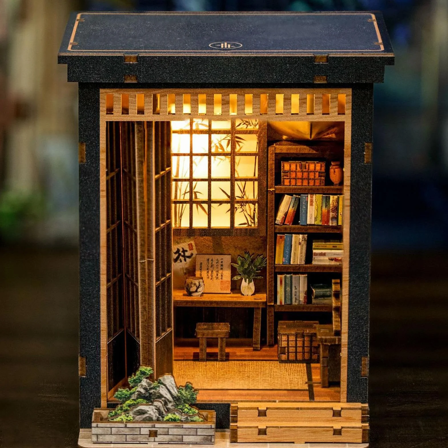 Kit casa in miniatura decorazione per ufficio in legno stile giapponese | Set Casa Libri In Miniatura Per Adulti Adolescenti Collezionisti Festa Compleanno Soggiorno Camera Da Letto Ufficio Vetrina