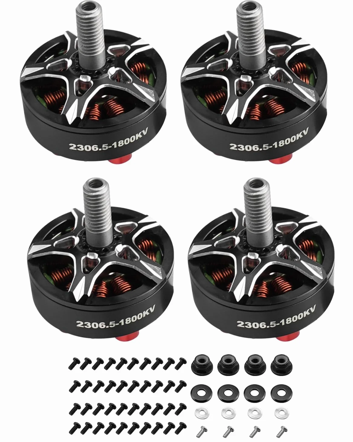 FPV Drone Motor 2306.5 1800KV 6S Brushless Motor Fit for FPV Racing Drone QAV Quadcopter, 4 Pz