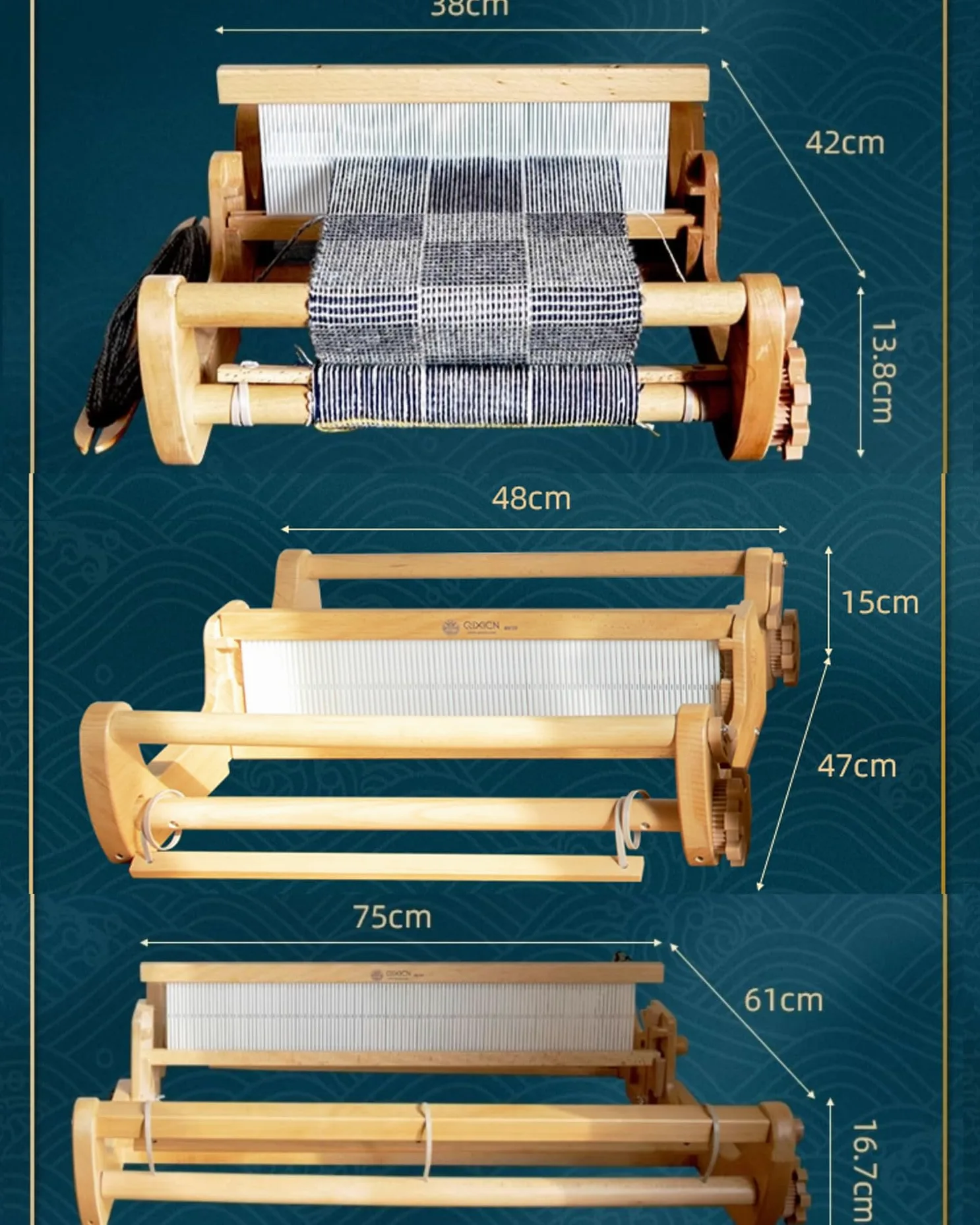 Macchina per tessitura fai da te in legno, per lavori a maglia fai da te, telaio per tessitura, per sottobicchieri, tovagliette, borse di stoffa