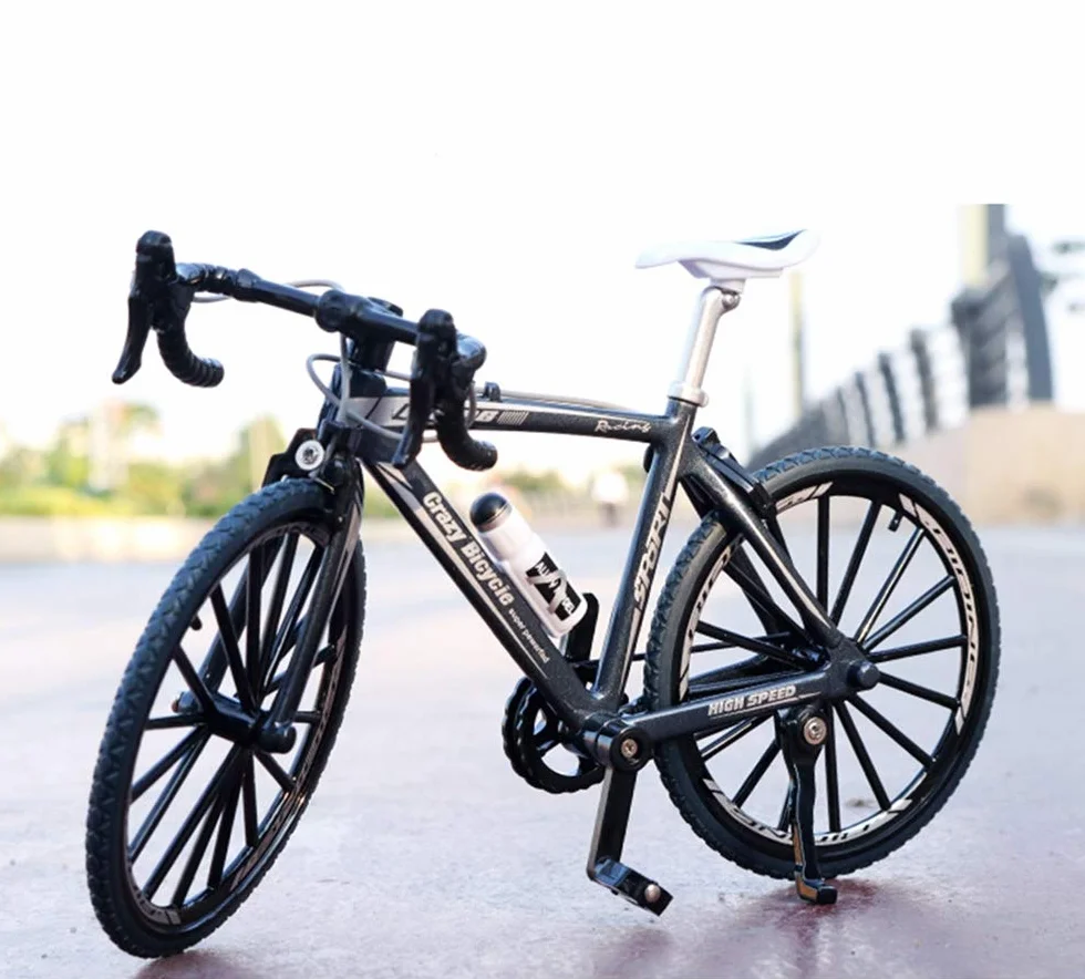 Bicycle Model Deco Bicycle Miniature 1: 8 (7.87 * 5.12 Inch) Collection Deco Die Cast Toy Mini Bend Bicycle Model Road Bike Mountain Bike