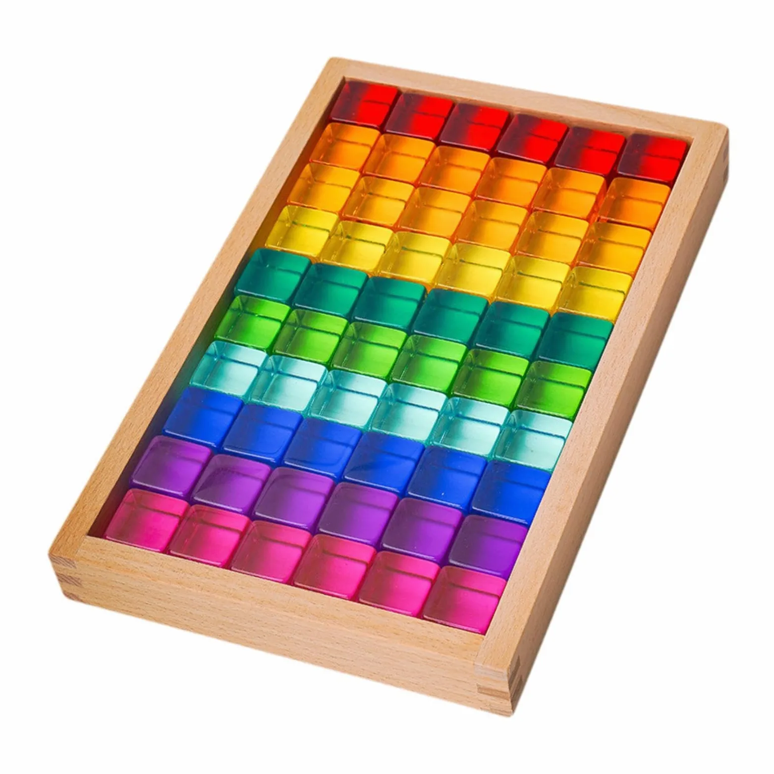 Set di Costruzioni con Cubi Acrilici Arcobaleno per Bambini Piccoli