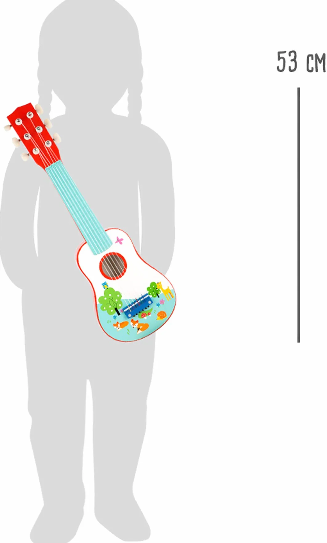 Small Foot Chitarra Volpacchiotto di Legno per Bambini, Strumento Musicale, dai 3 Anni