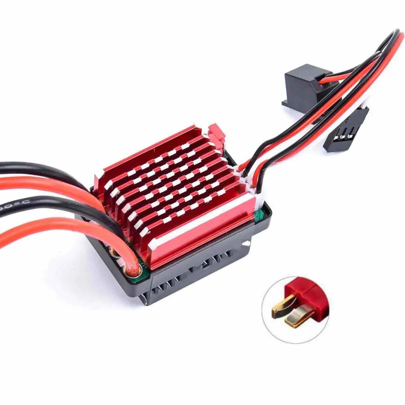 Esc Cingolata Rc Per TRX Per TRX4 Per TRX6 D90 Per HSP Per Redcat 1/10 60A Brushed ESC Regolatore Di Velocità Elettrico 6V/2A BEC RC Auto 4WD Camion Monster Crawler(T Plug)