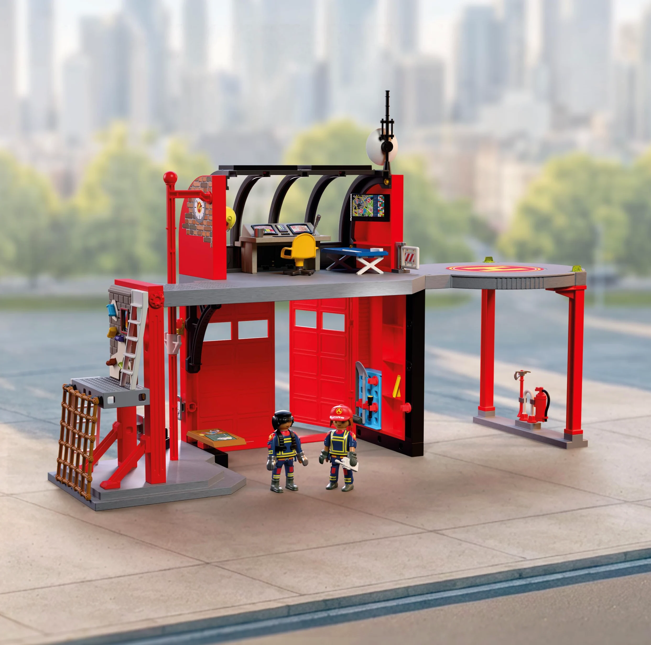 PLAYMOBIL | City Action | Grande stazione dei pompieri | Stazione multilivello con centrale operativa, palo scivolo, area di addestramento e molti accessori | Per bambini da 4 anni | 72191