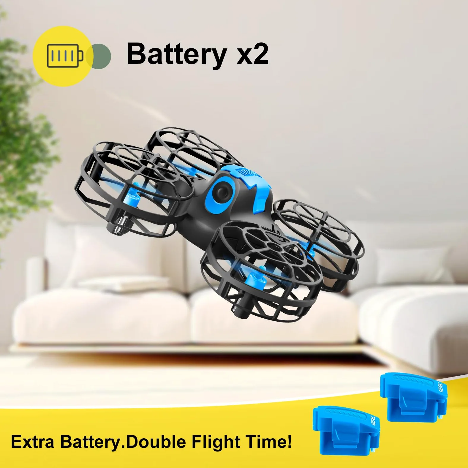 4DRC V18 Mini Dron con 2 Controlli per Bambini, Principianti, Flip 3D, Luci, Modalità Senza Testa, 3 Velocità, Planata Auto, Altitudine Fissa, 2 Batterie, Quadricottero RC, Regalo per Ragazzi
