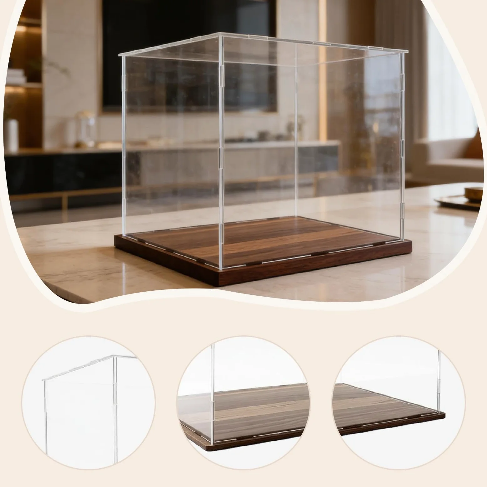 Vetrina in Acrilico Trasparente, Organizer per riporre Oggetti, vetrina, Contenitore Decorativo per Action Figure da Collezione, 30 Cm X 30 Cm