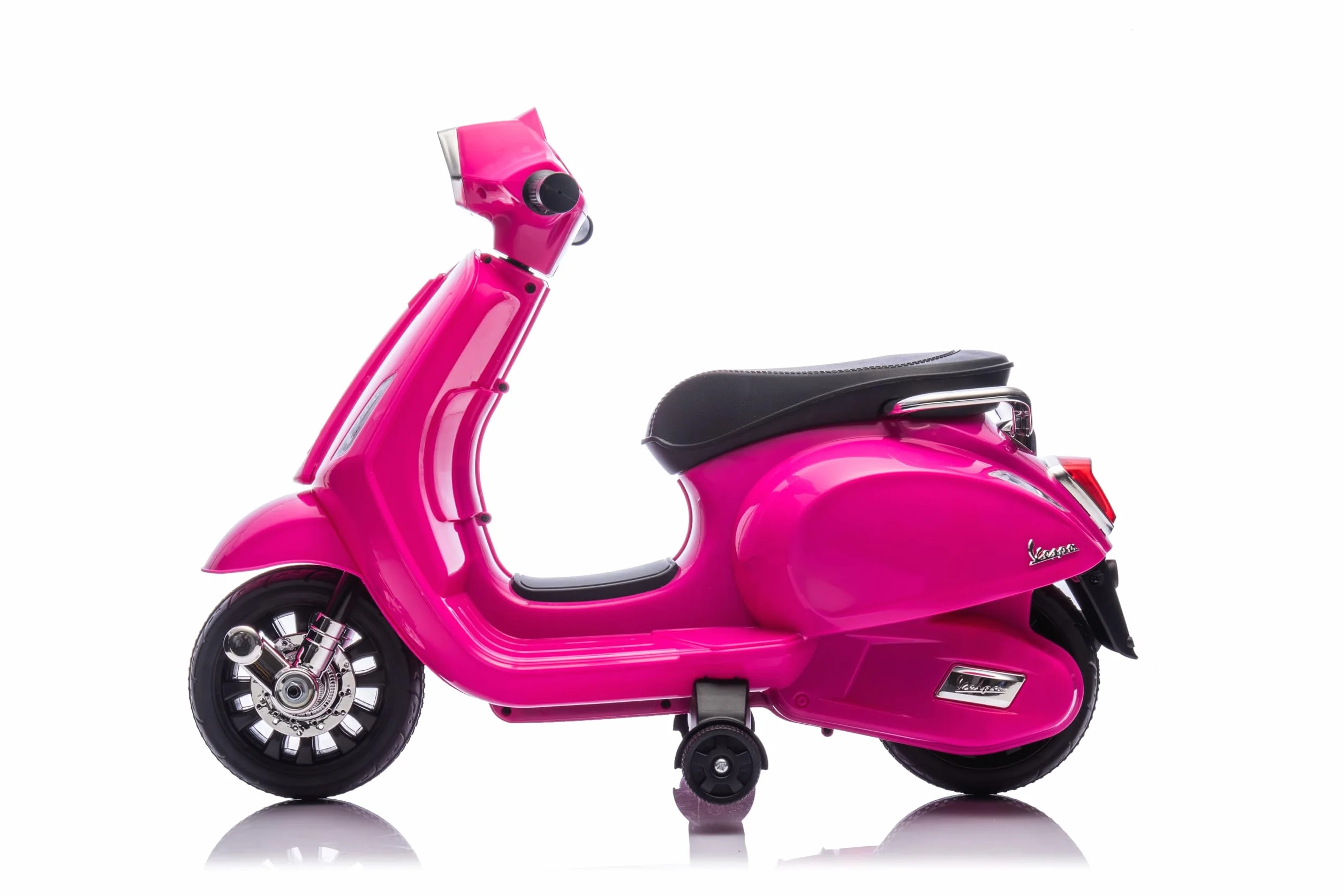 TOYSCAR Moto Elettrica Bambini Mini Vespa Elettrica per Bambini 18-36 Mesi, Moto per Bambini 6V con Licenza Ufficiale Piaggio, Luci LED, Clacson, Pedale, Ruote Stabilizzatrici (Rosa)