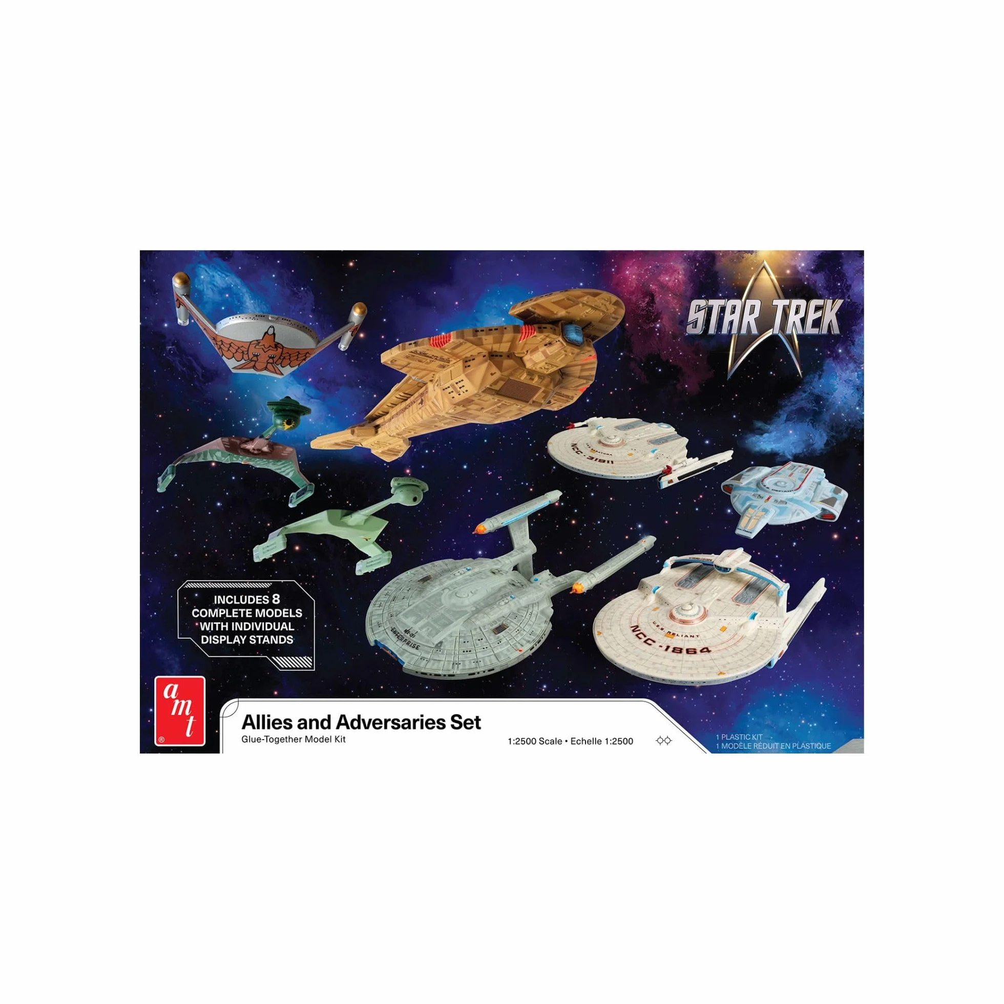 AMT Star Trek - Set di navi avversari e alleati, scala 1:2500, livello di abilità 2,