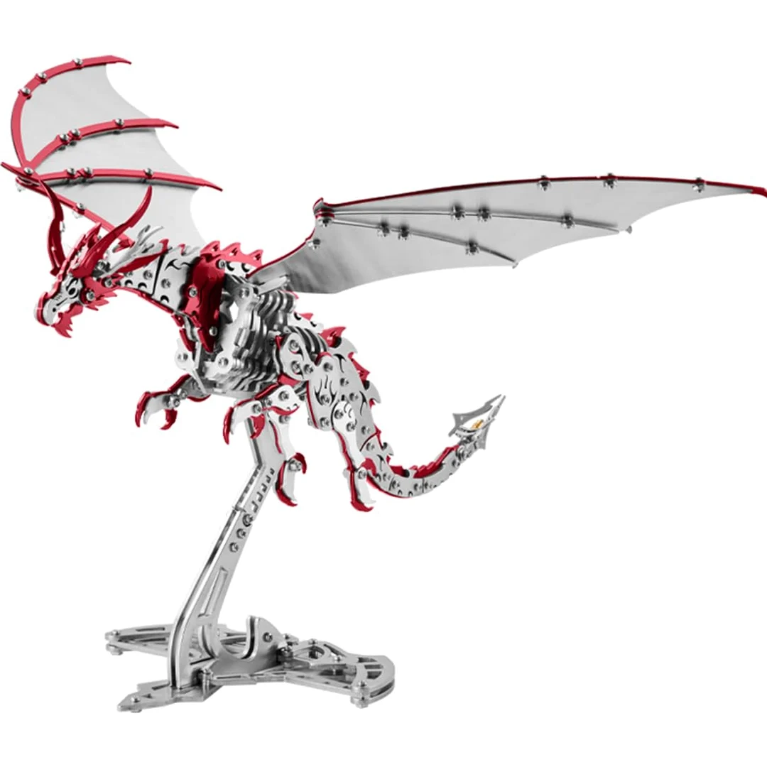 Puzzle 3D in metallo, pterosauro Thunder, puzzle meccanico 3D dinamico in metallo per adulti, puzzle modello animale steampunk, decorazione creativa regalo per donne e uomini (373 pezzi)