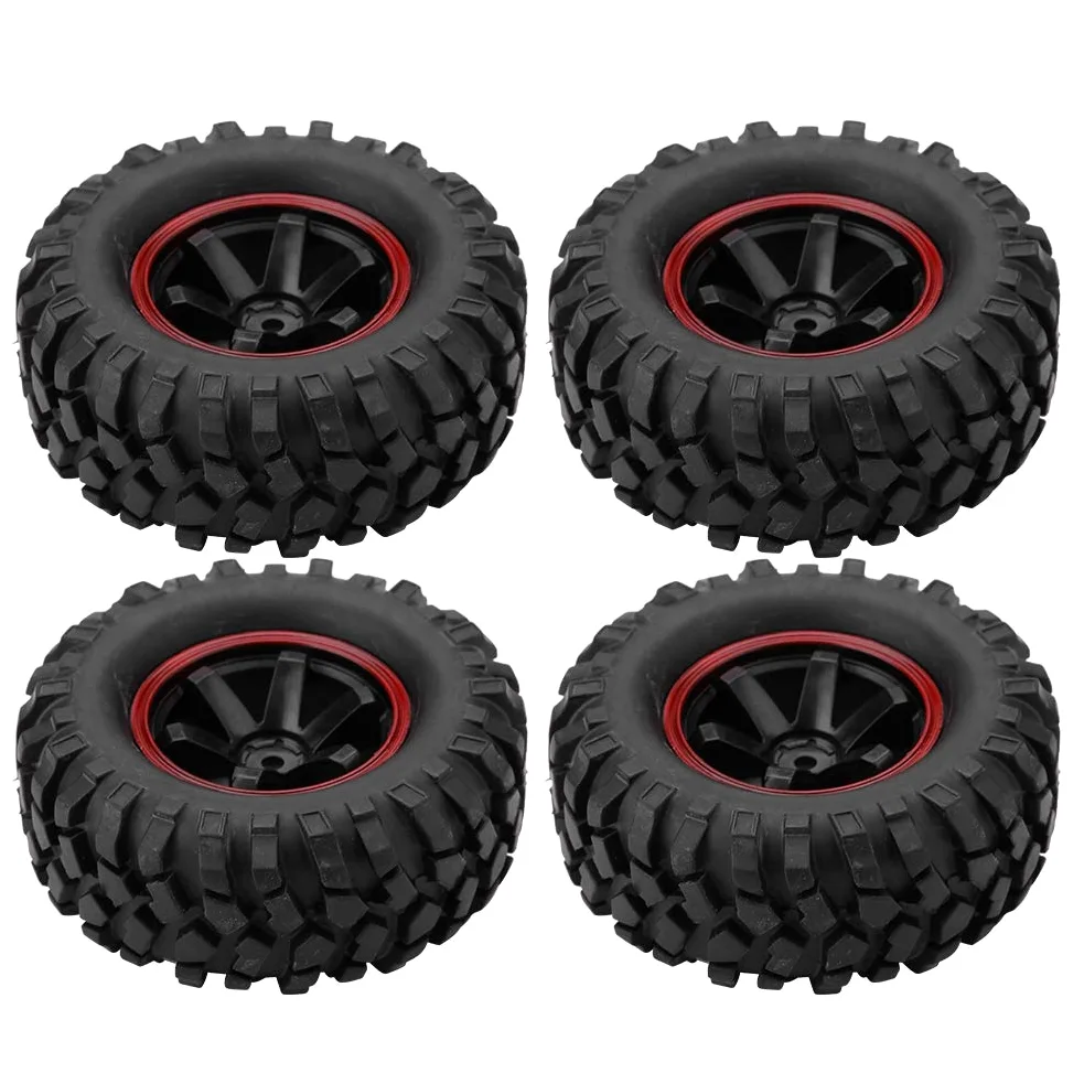 KIMISS 1 10 Rc Truck Wheels 12Mm Hex Slash 4X4 Pneumatici Gomma Plastica 4Pcs 6 Fori Pneumatici per Ruote Pneumatici in Gomma con Mozzi per 1 10 Scala Rc Crawler off Road Truck