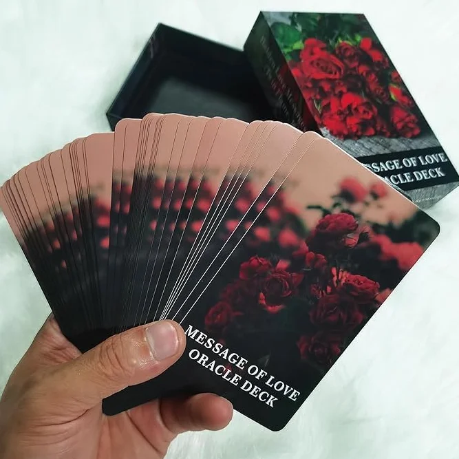 QCFQCF Message of Love Oracle Cards - Biglietti Oracle per principianti, tra cui amore, romanticismo, fiamma gemella, messaggi anima gemella (XIANHUALXT)