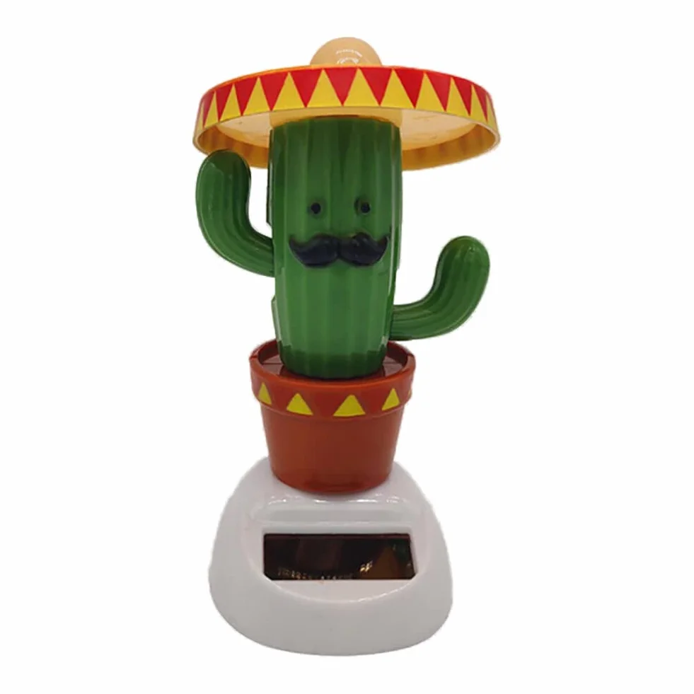 LICHENGTAI Bambola Hawaiana a Energia Solare Giocattolo, Bambola del Cruscotto della Pianta di Cactus ad Energia Solare, Carine Pianta di Cactus Bobbleheads Statuetta per Auto Decorazione