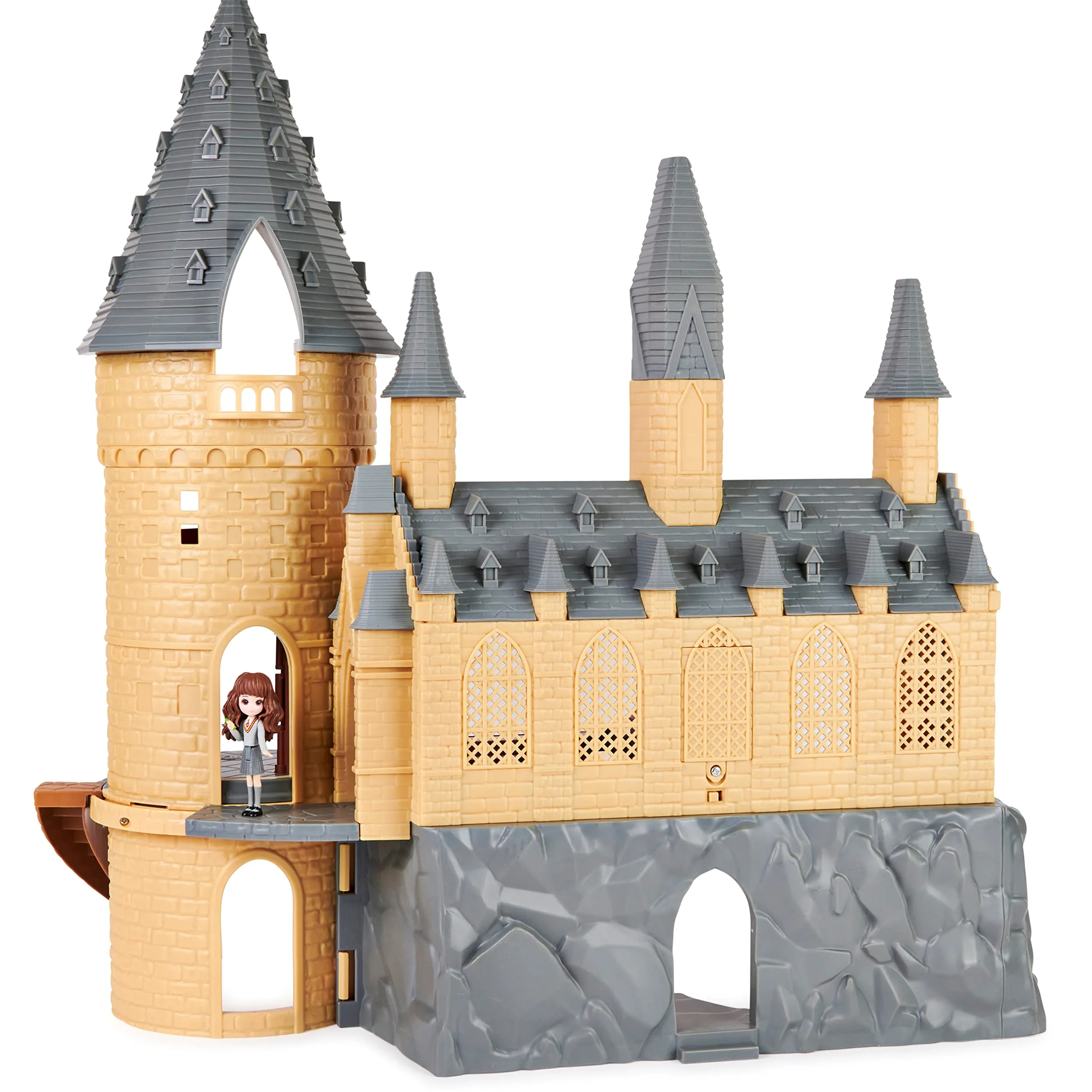 Wizarding World, Castello di Hogwarts di Harry Potter, con 12 accessori, luci, suoni e bambola Hermione esclusiva - dai 5 anni