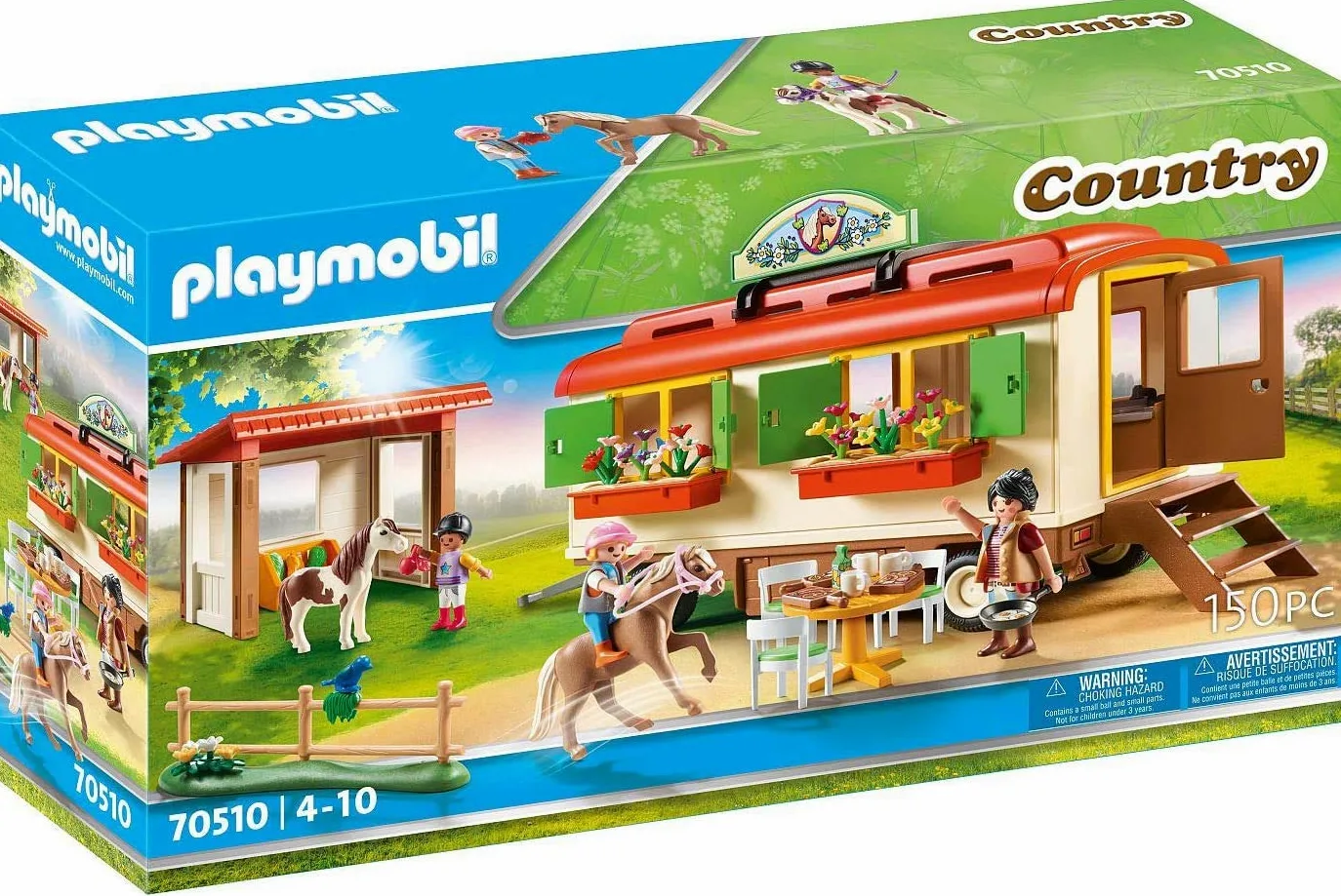 PLAYMOBIL Country 70510 Ranch dei Pony con Roulotte, dai 4 Anni