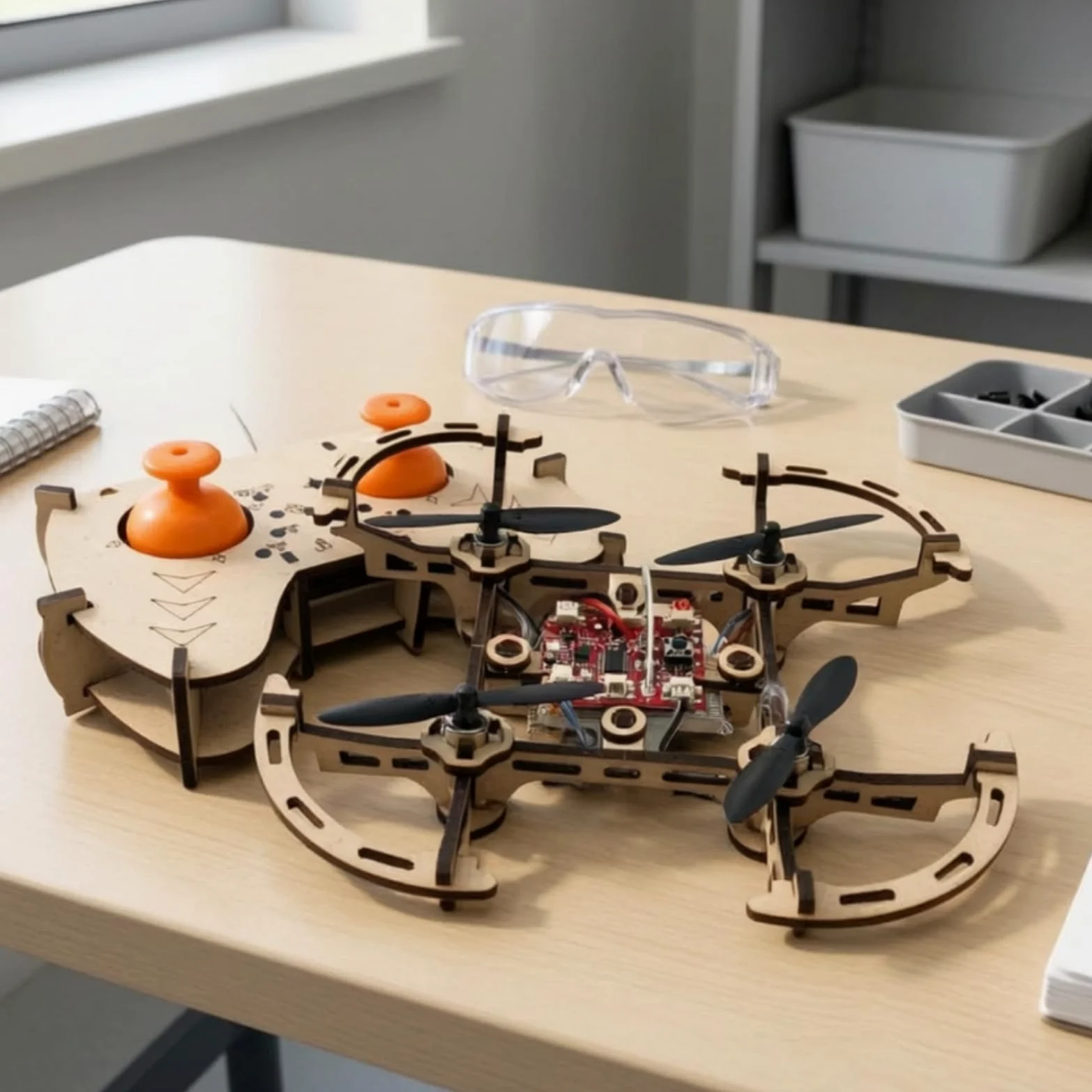 predolo Drone in Legno da Assemblare a 4 Assi | Per Principianti, Leggero, Kit Fai da Legno, Progetti Scolastici, Studenti