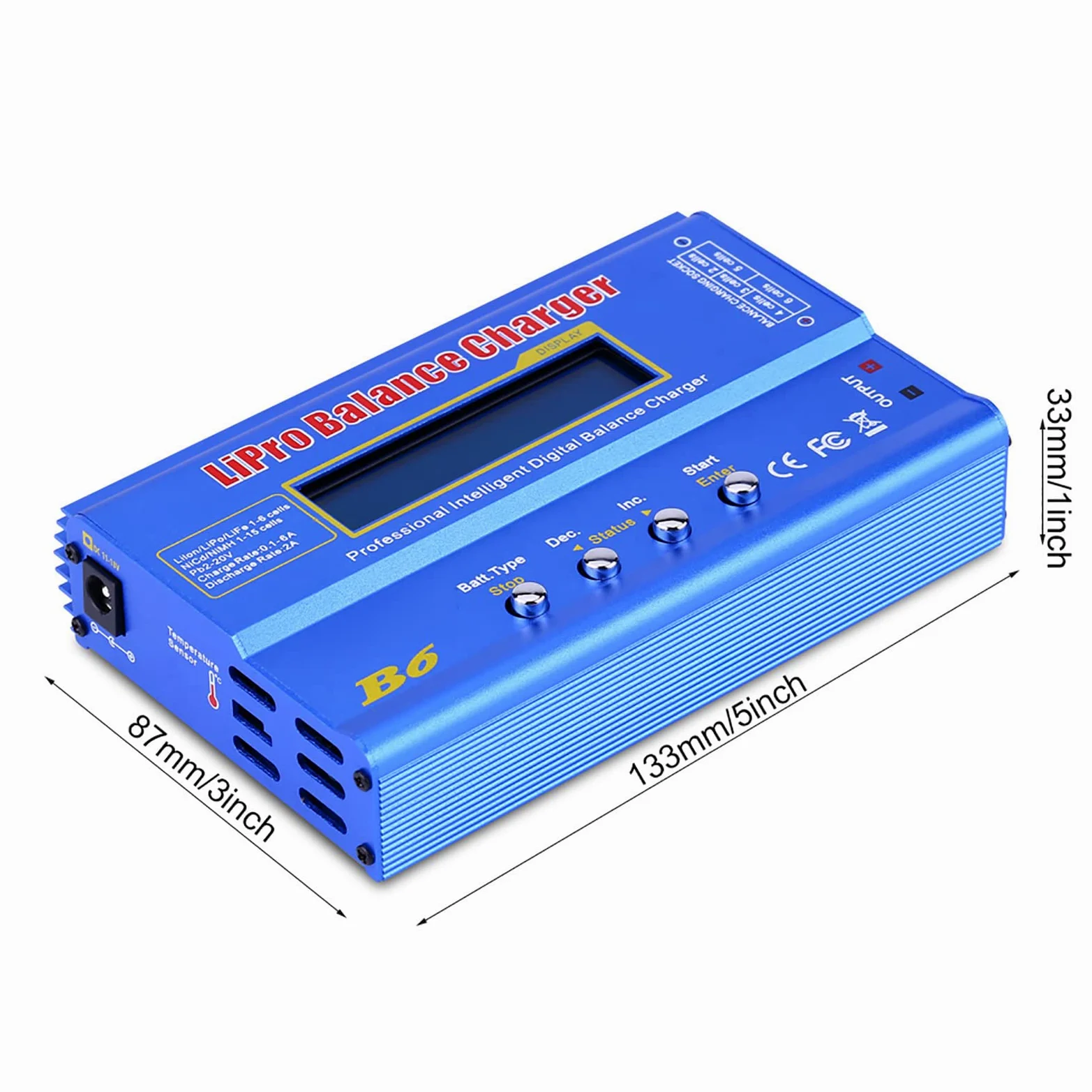 Caricabatterie Bilanciato per LiPo RC, 80W 6A Caricatore Digitale | Alloggiamento in Metallo, Prese XT60/T/, Carica/Scarica Intelligente, Rilevamento Temperatura, modalità di Stoccaggio,