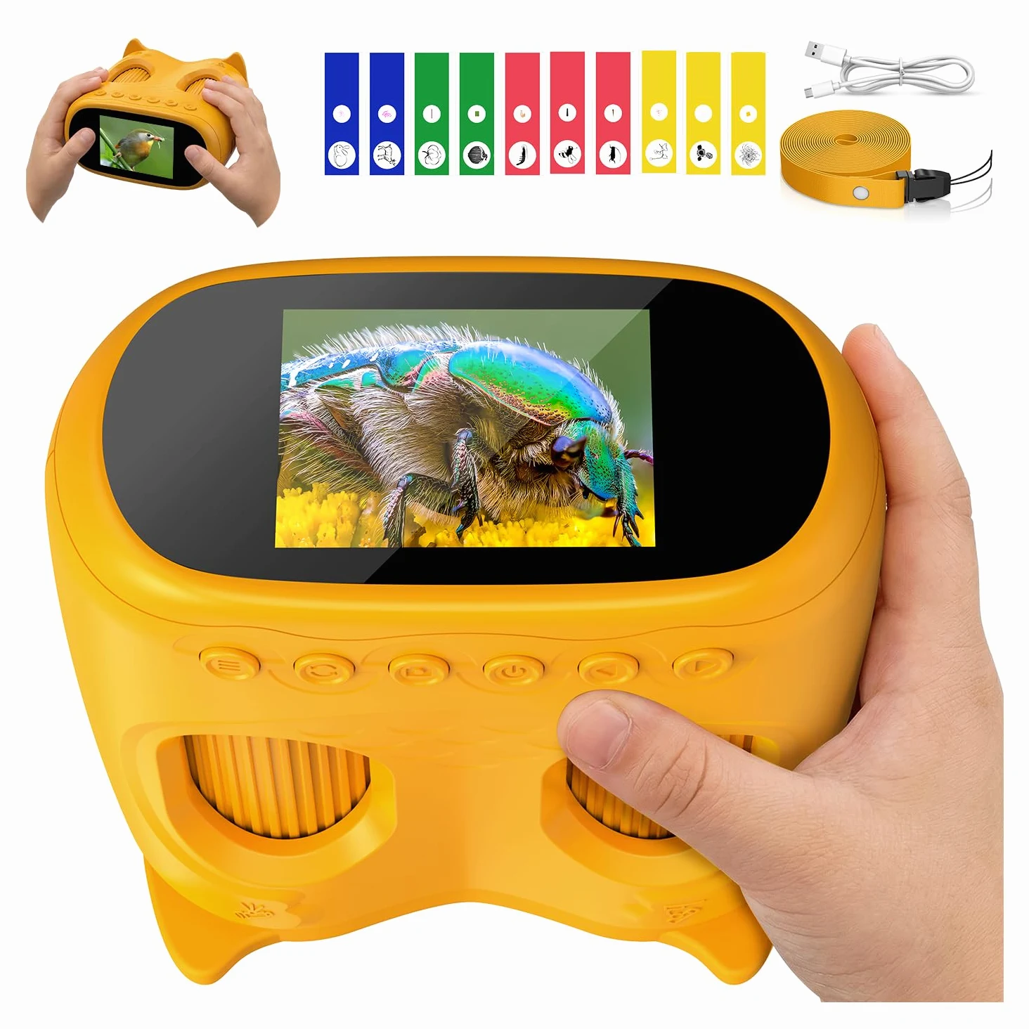 STEM Toys - Microscopio digitale portatile per bambini 1000X: microscopio e telescopio 2 in 1 per bambini con schermo IPS da 2 pollici, giocattoli STEM regalo di compleanno per ragazze, ragazzi e