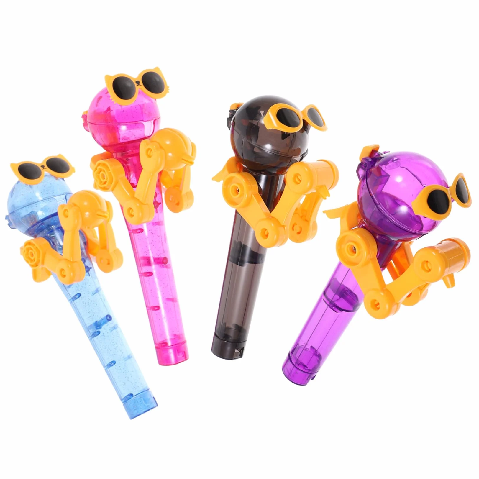 BESPORTBLE Porta Lecca-Lecca Colore Casuale Set 4 Pezzi Robot Divertente in ABS a Forma di Dinosauro Cartoon, Facile da Usare, Creativo per Feste di Compleanno Ragazzo Ragazza