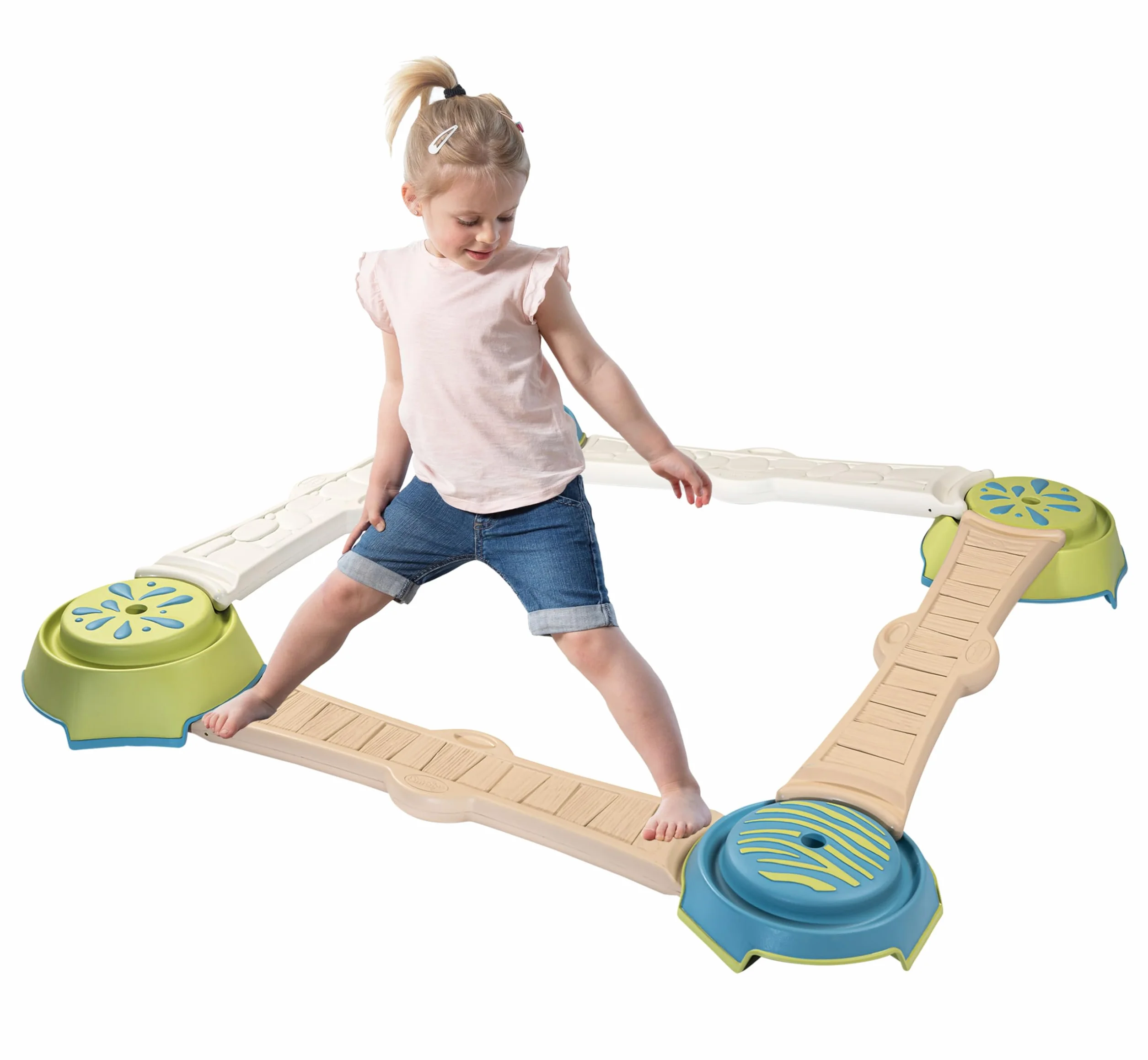 Smoby Life - Percorso Avventura - Percorso Motricità - 4 blocchi e 4 tavole - Fino a 3,5 m di lunghezza - Materiale riciclato - Dai 2 anni in su - Prodotto in Francia