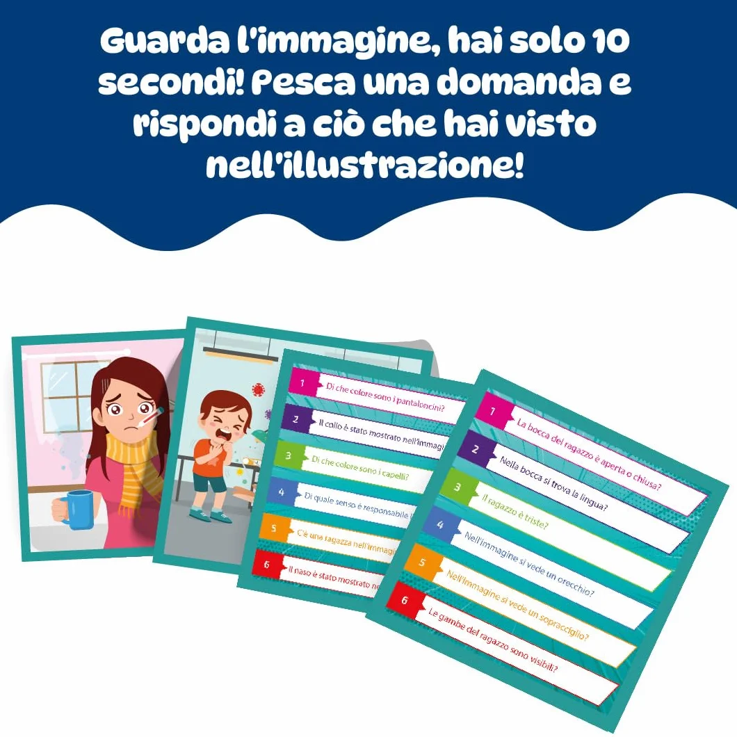 KANGUR 10 Secondi Kids Corpo Umano Gioco Educativo per Bambini 4+ con 48 Carte Sviluppa Memoria Concentrazione Osservazione Anatomia Umana