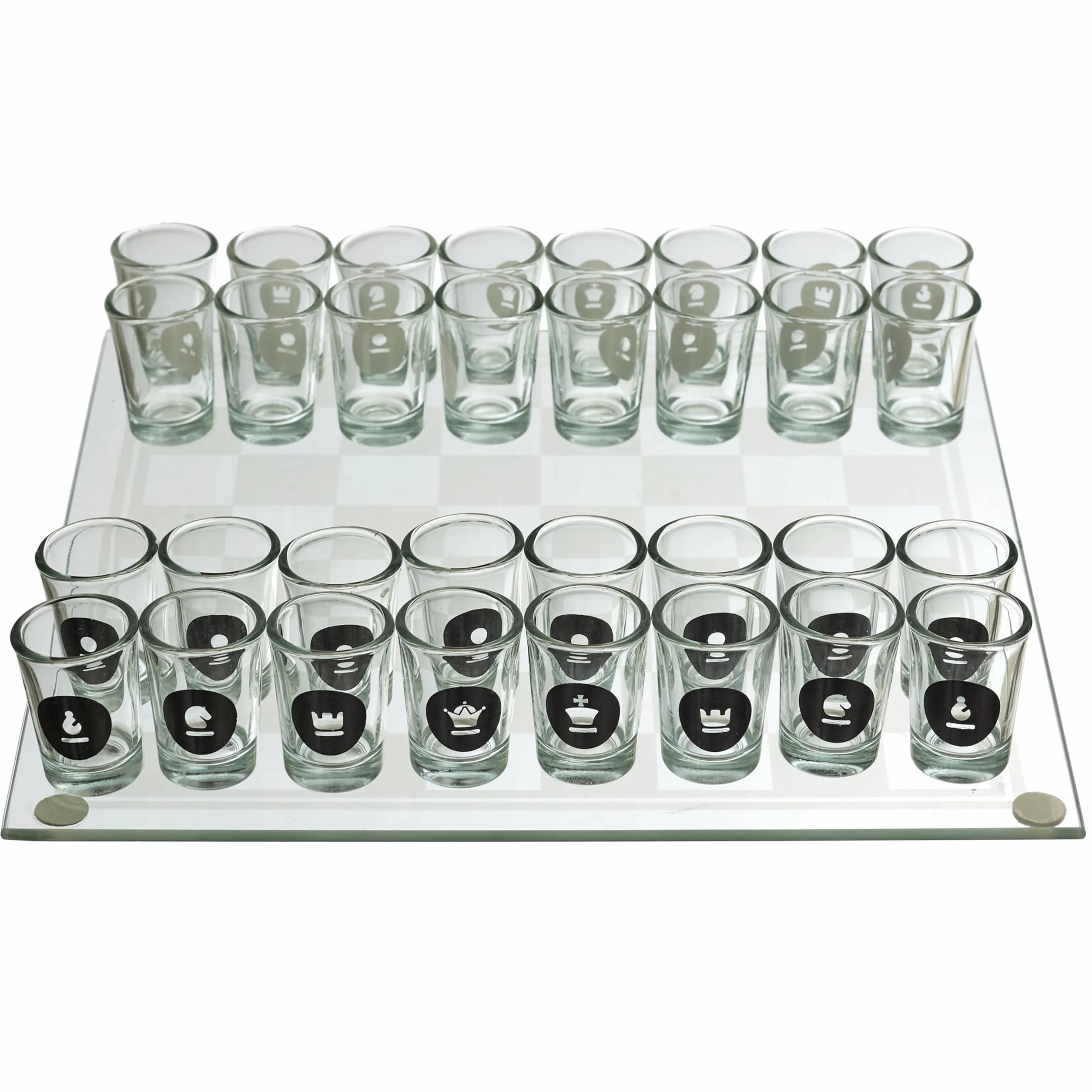 Mister Gadget, MG3519, Gioco di Scacchi da Bere in Vetro, Gioco di Scacchi da Bere in Vetro, Colori: Bianco e Nero, Perfetto per Serate e Regali Divertenti