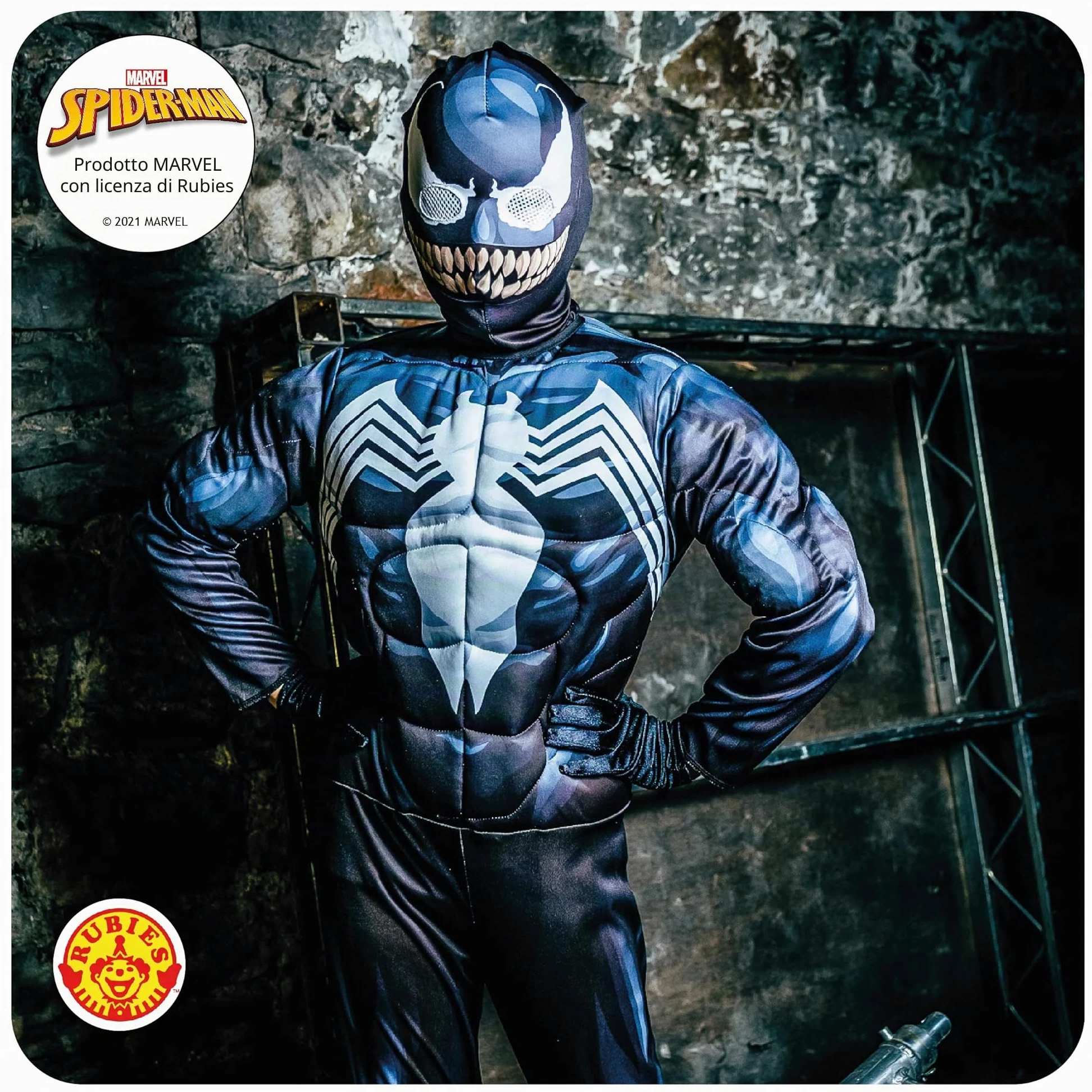 Rubies Costume ufficiale Disney Marvel da Spider-Man Venom Deluxe per ragazzi, costume da supereroe per Halloween