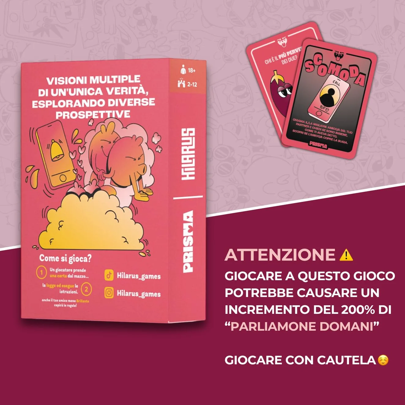 PRISMA - Giochi da Tavolo di Coppia Giochi di Carte - Idee Regalo per Lei e Lui, per Natale, Amica, Fidanzati, Amiche, San Valentino - Regali Simpatici e Divertenti