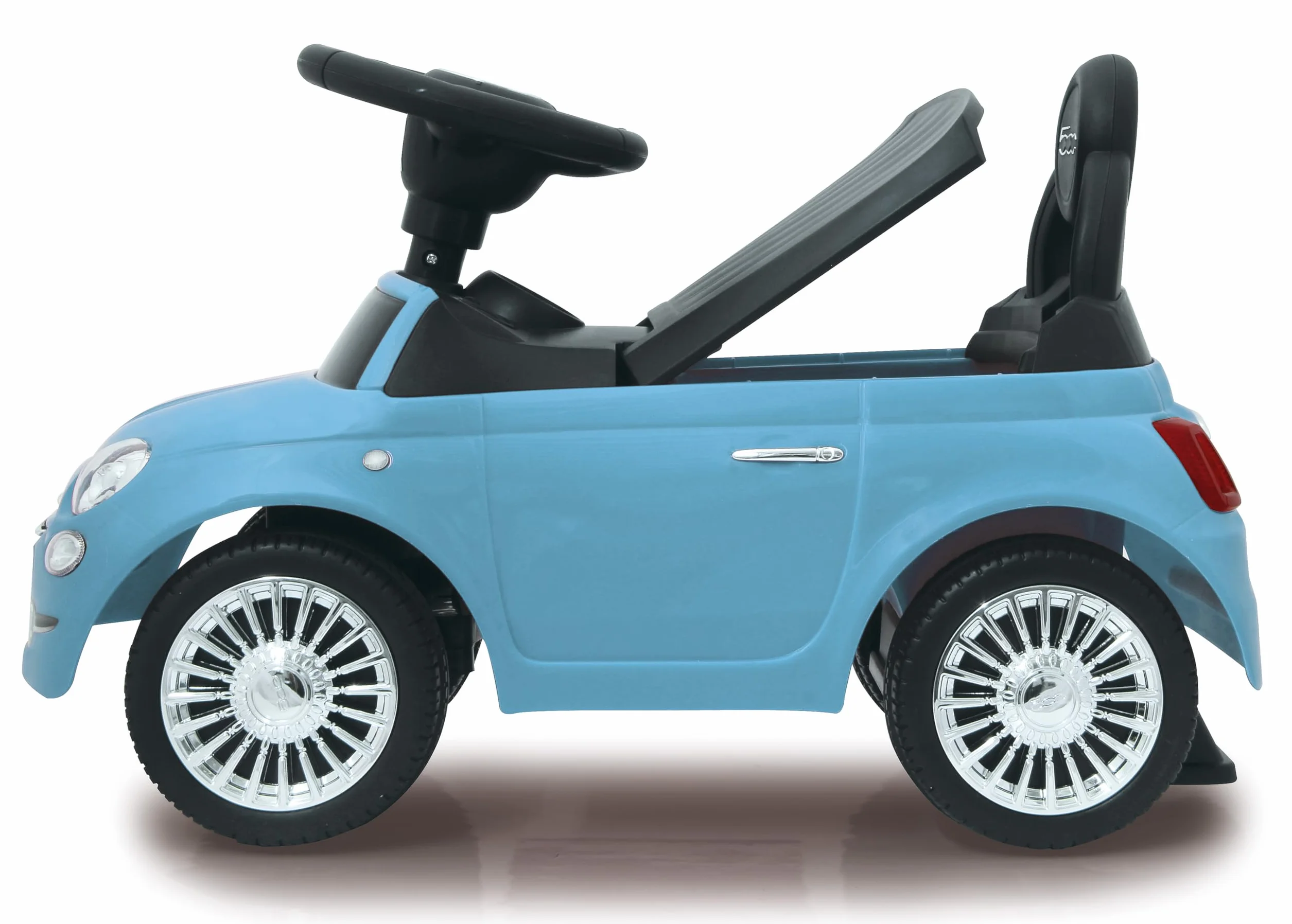 Jamara Push-Car Fiat 500 blu z bagażnikiem pod siedzeniem i klaksonem