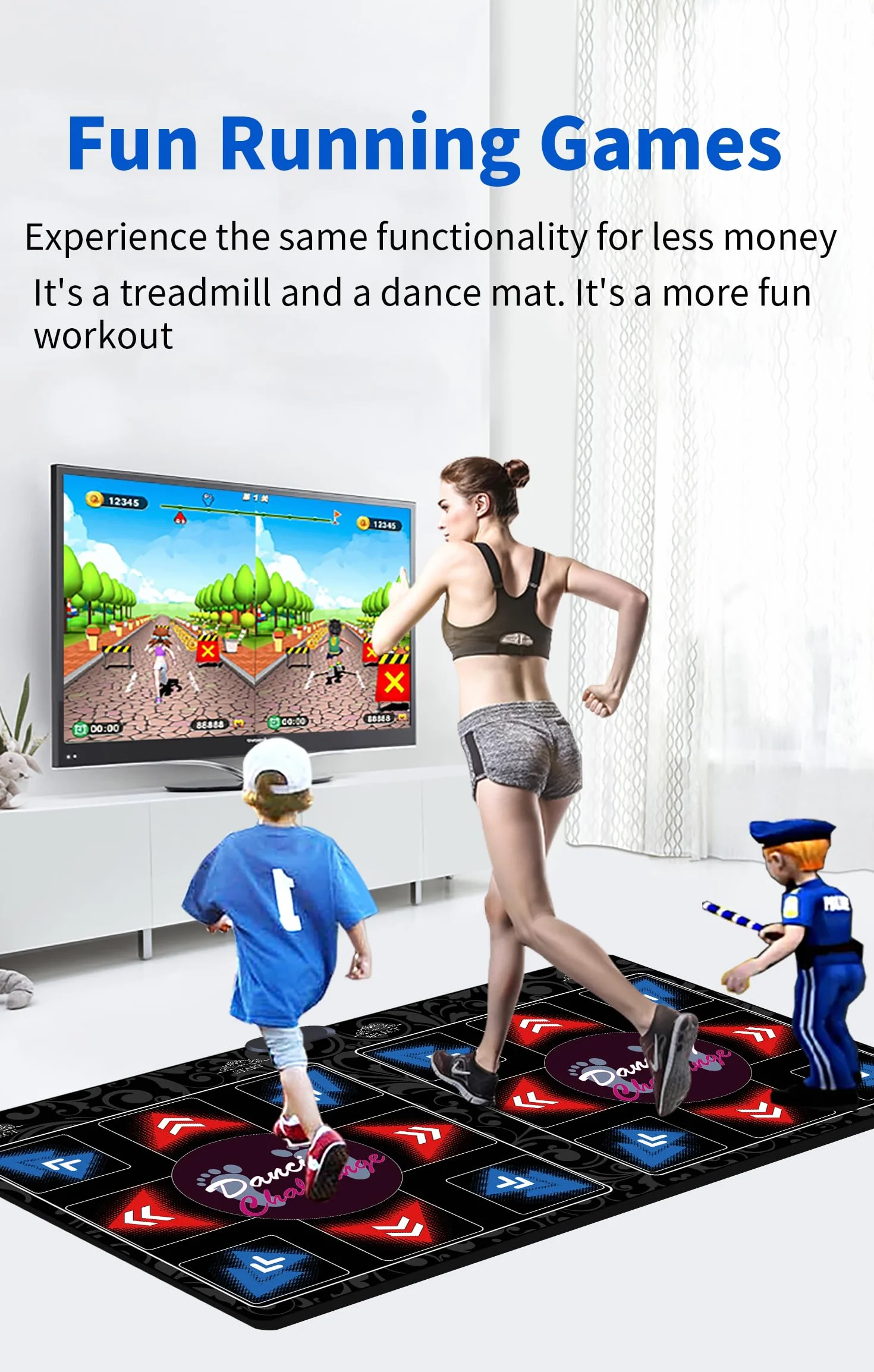 Tappeto da Ballo Fitness HDMI 64GB 899 Giochi 650 Brani Wireless Flanella Premium
