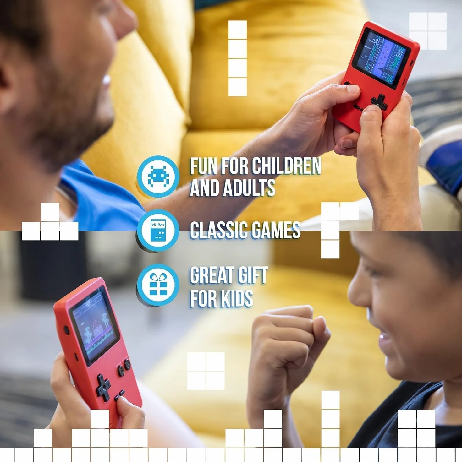 Console Portatile con Giochi Arcade | Mini Console di Giochi Retrò | 400 giochi in 1 | Portatile ogiochi Classici regalo natale | Super Console Retrò Game per Bambini e Adulti ROSSO