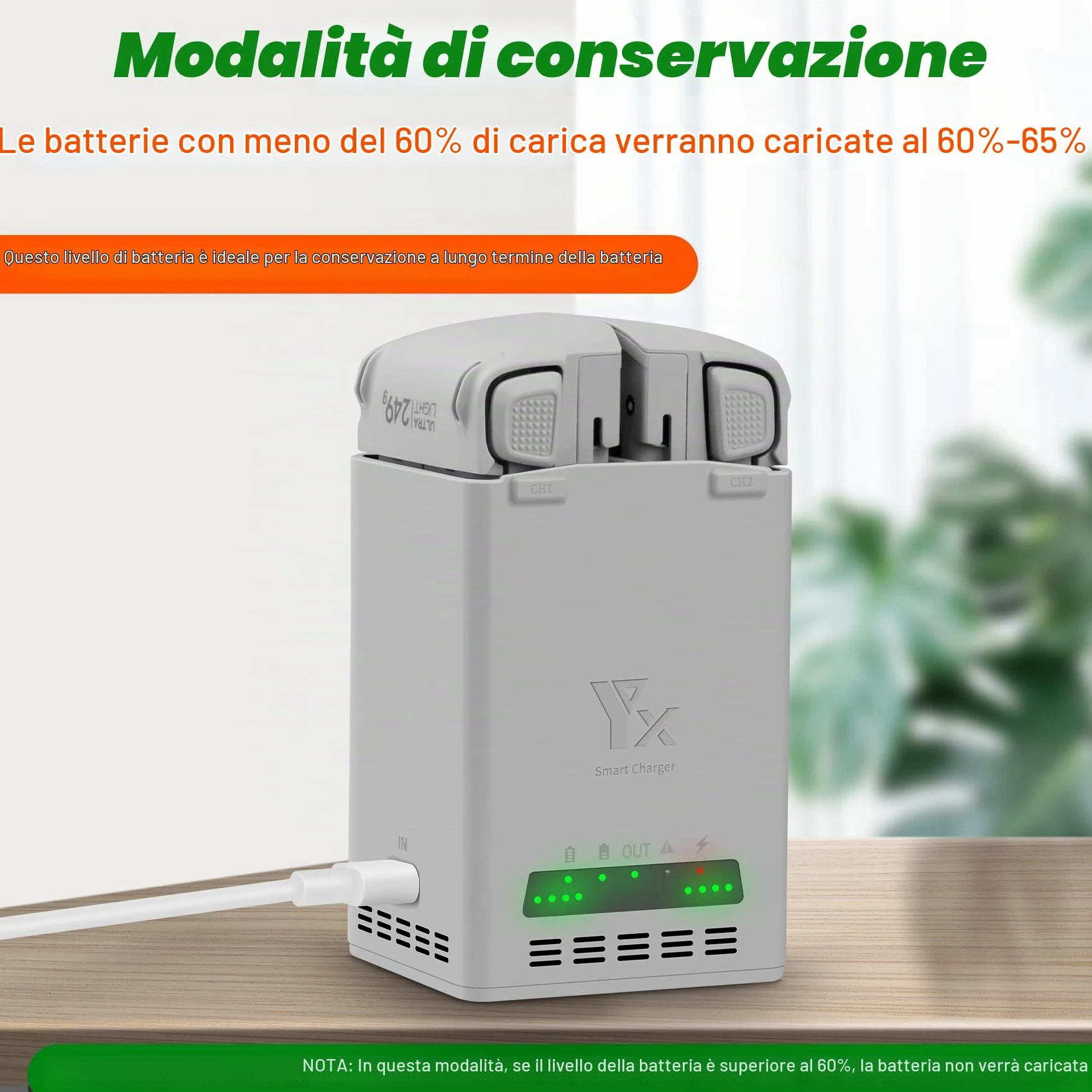 Caricabatteria bidirezionale da 65 W con carica di stoccaggio per DJI Lito 1 X1 | Doppio hub di ricarica, ricarica rapida due batterie per droni accessori
