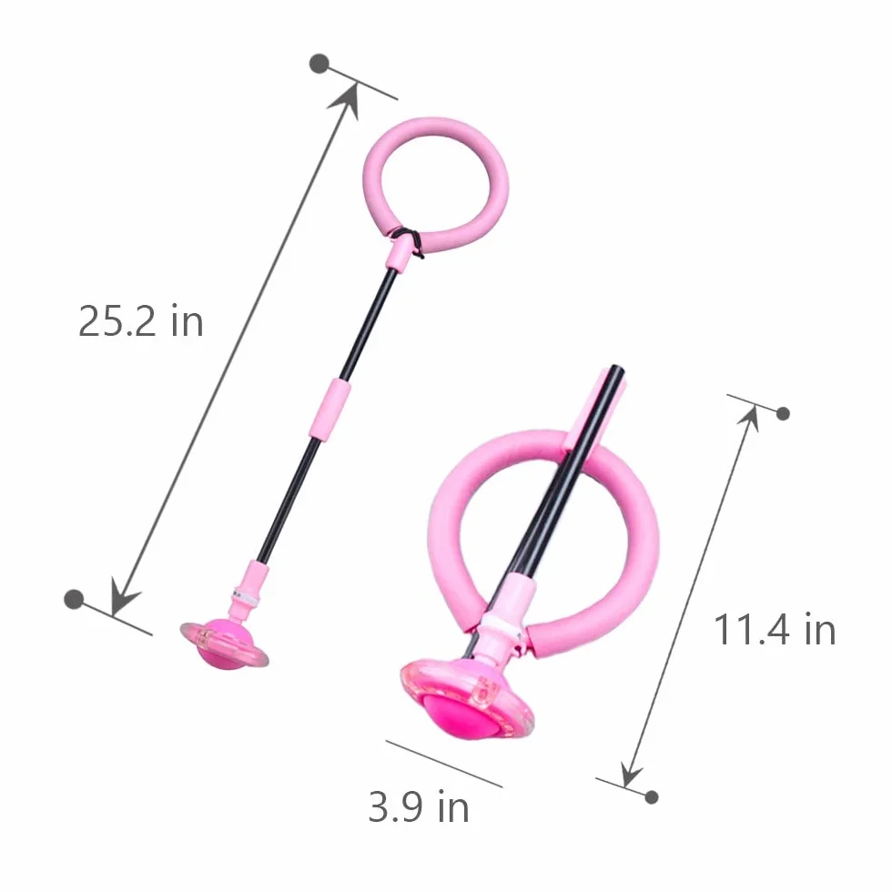 Caviglia di Salto Della, Palla per Caviglia, Anello di Salto della Caviglia,Palla per Saltare, Anello di Salto Lampeggiante,Palla da Salto Pieghevole per Bambini (Rosa)