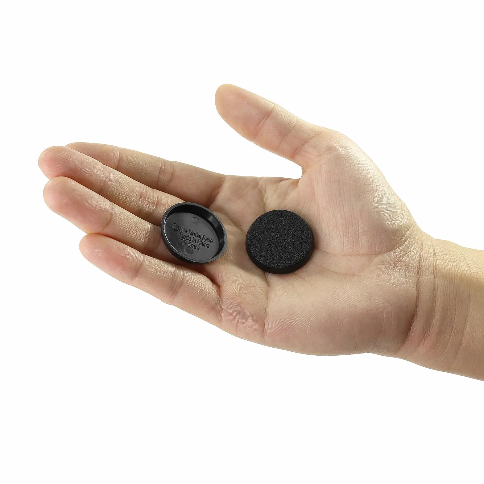 Modello Basi 28.5mm Basi Rotonde Plastica Nera per Giochi da Tavolo Wargames (50 PCS)