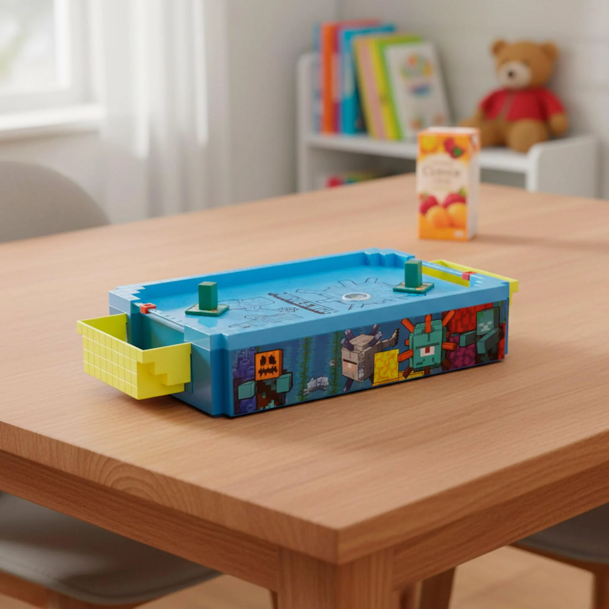 COLORBABY Minecraft Mini Air Hockey Tavolo elettronico, Underwater, Superficie Aria, Segnalibro, Design Premium, Licenza ufficiale, Giochi elettronici, Giochi collezione, Bambini, Adulti (77719)