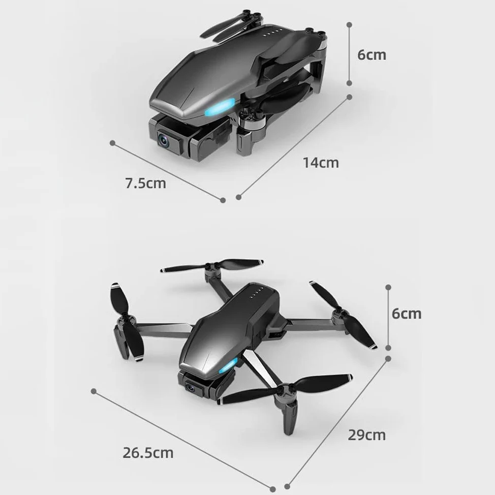 GuyAna Drone per Bambini Adulti con Fotocamera GPS 4K HD FPV, Mini quadricottero RC con Motore brushless, modalità Senza Testa, Mantenimento dell'altitudine, Selfie gestuale, ribaltamenti