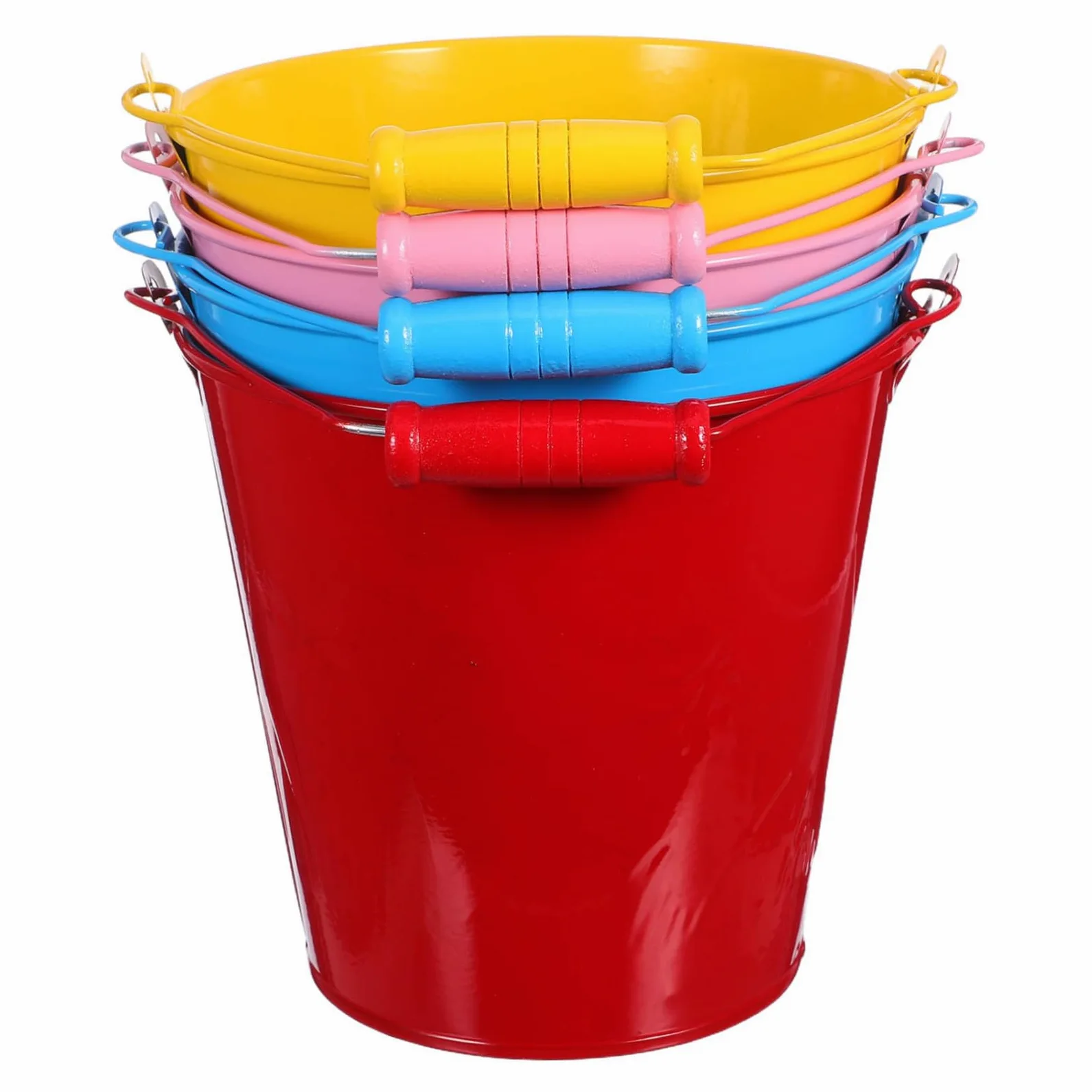 Gatuida 4 Secchielli da Spiaggia per Mini Secchi Colorati in Giocattolo per Sabbia e Neve Accessori Mare per Ragazzi e Ragazze Materiale Sicuro e Resistente