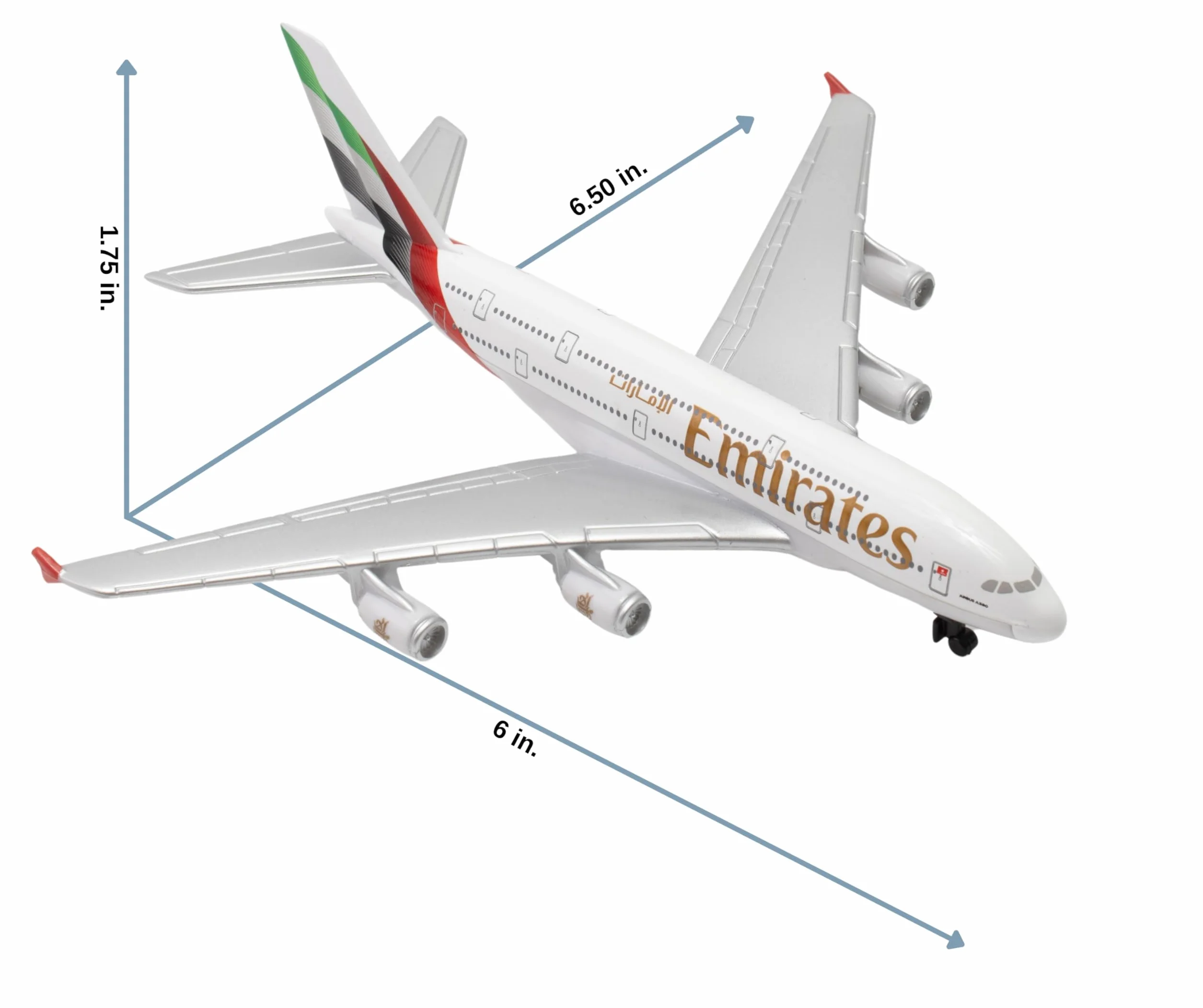 Herpa Toys A380 Emirates Airplane - Miniatura in Plastica Scala Ridotta Collezione