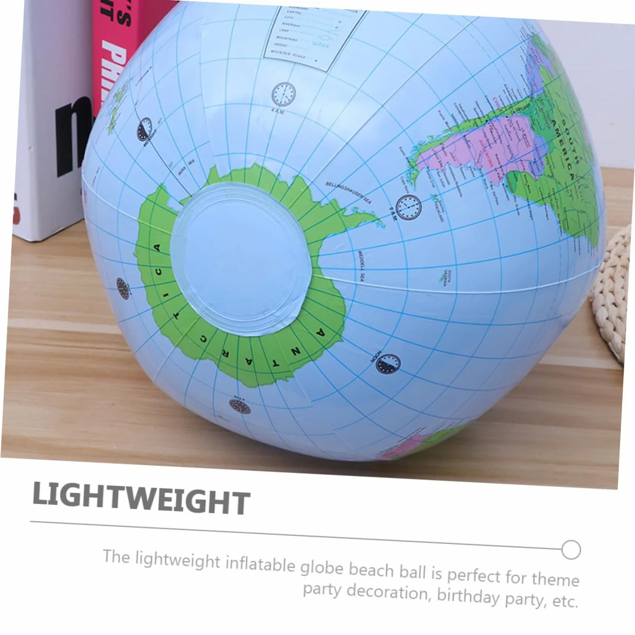 ORFOFE 8 pezzi Palloni Spiaggia Gonfiabili Globo Mondo in PVC Materiale Resistente e Leggero Design Mappa Mondiale Inglese per Piscina e Spiaggia Riutilizzabili e Facili da Gonfiare