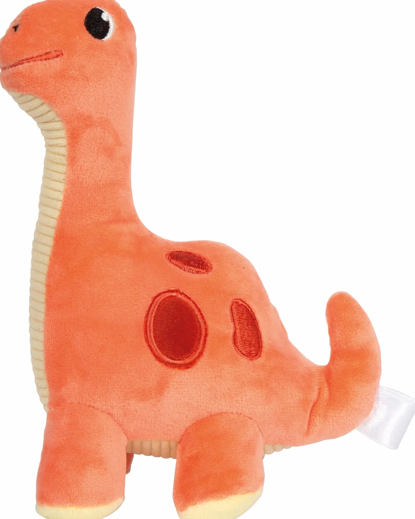 Small Foot Dinosauro Rosso Dino, 19 cm, Tessuto a Coste, Stoffa Come ausilio per la Nanna, Animale di Peluche per Bebè e Bambini Piccoli, 12685, Colore Coloured