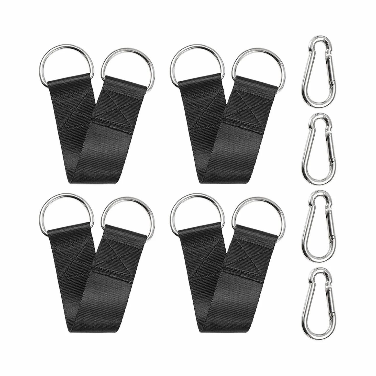 Cinghie per Altalena da 4 Pezzi, con Moschettoni da 4 Pezzi, Accessori per Il Montaggio Dell'Altalena, Accessori per Amaca, Accessori per Il Montaggio Dell'Amaca