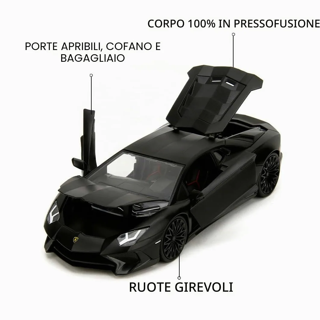 Fast & Furious JADA Toys SHAW'S LAMBORGHINI AVENTADOR modellino auto pressofuso, giocattoli per bambini e adulti, veicolo da collezione e da gioco, nero